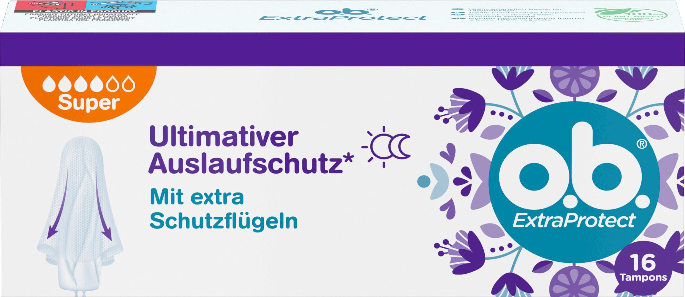 o.b. Tampons ultimativer Auslaufschutz mit extra Schutzflügeln