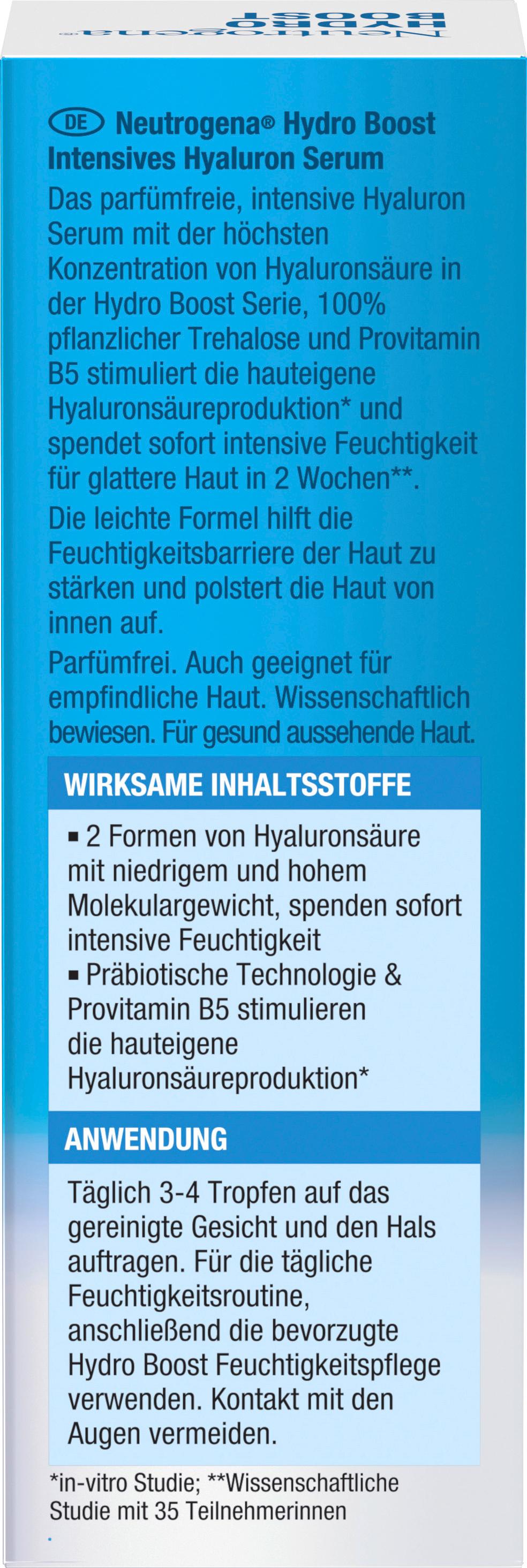 Produktbild Neutrogena Hydro Boost Hyaluron Konzentrat 2 von 12