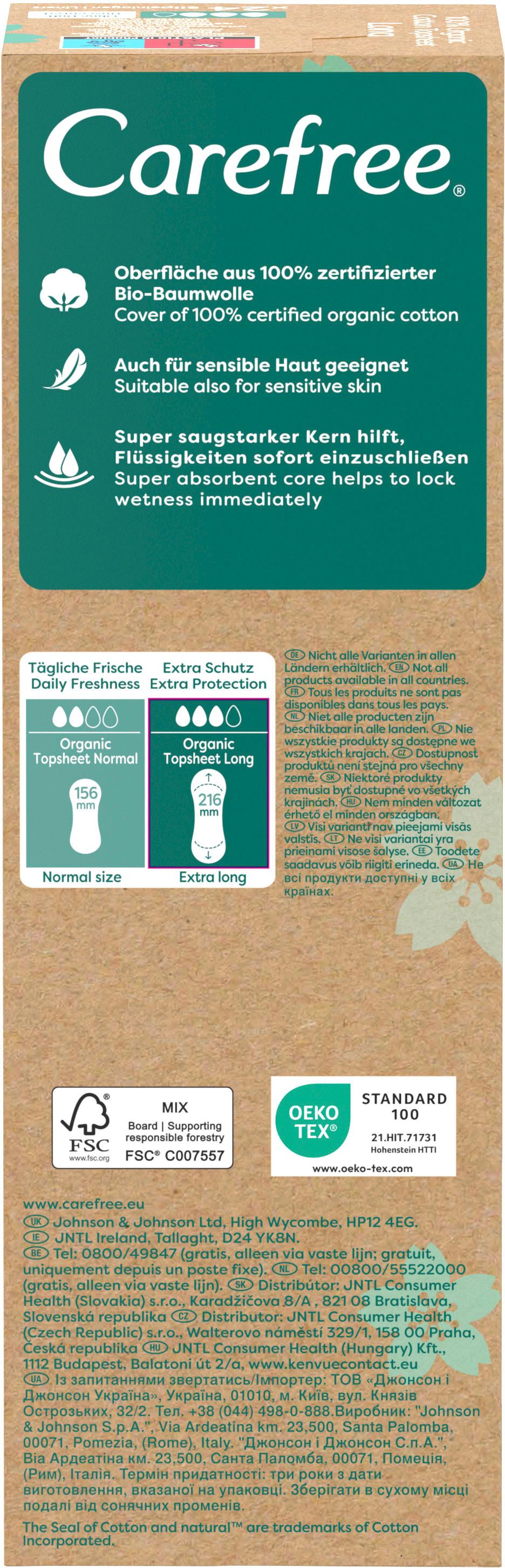 Produktbild Carefree Slipeinlagen Organic Cotton Long 2 von 11