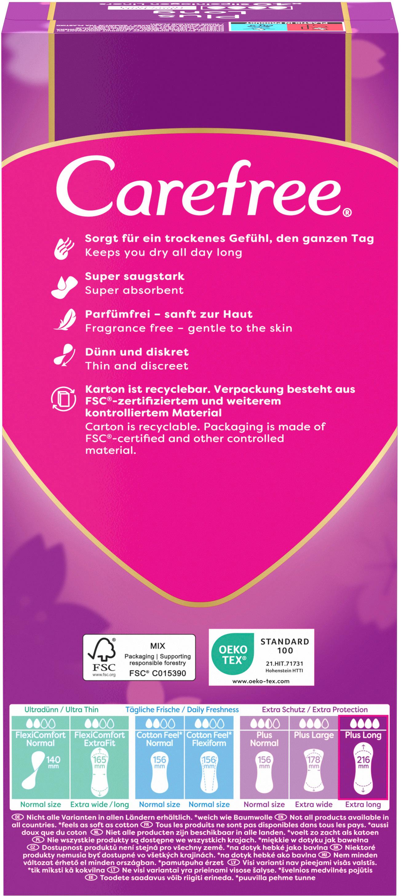Produktbild Carefree Plus Long Slipeinlagen ohne Duft 2 von 10