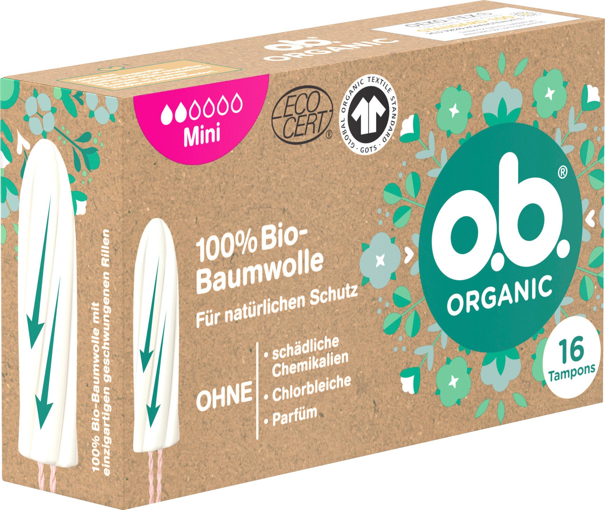 Produktbild O.B. ORGANIC BIO TAMPON MINI 16ER 9 von 11