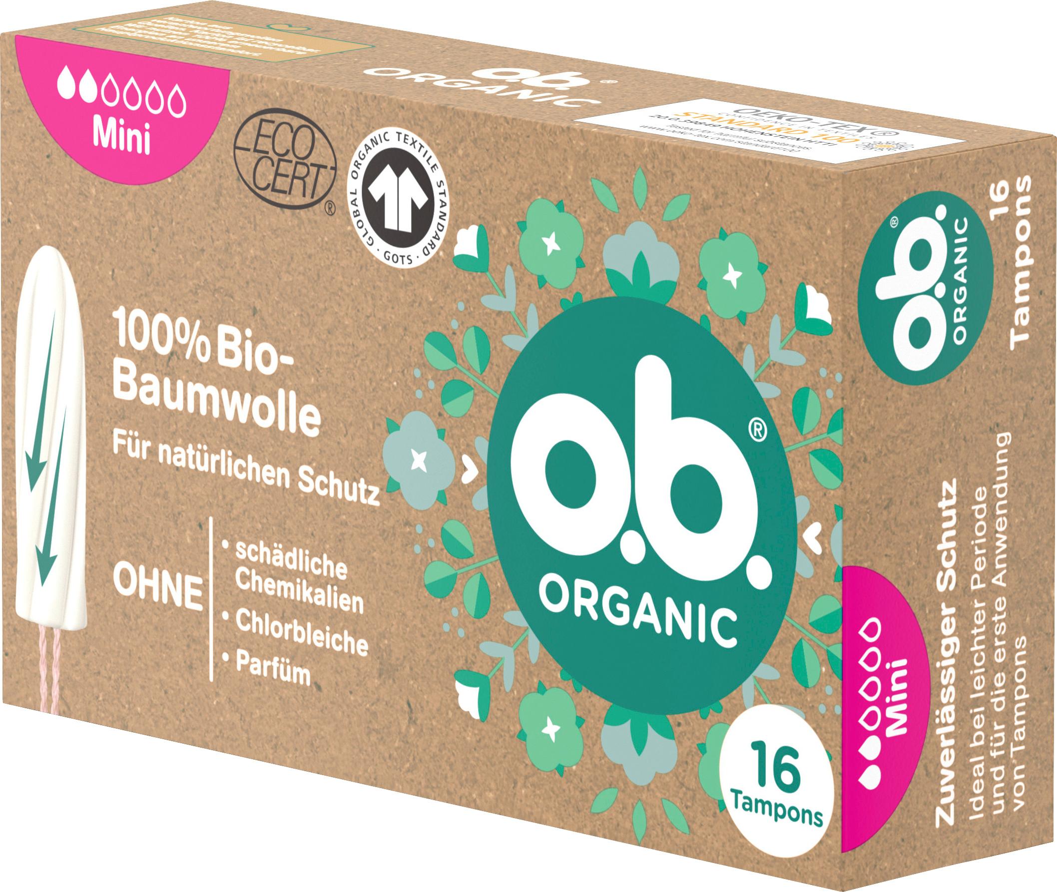 Produktbild O.B. ORGANIC BIO TAMPON MINI 16ER 7 von 11