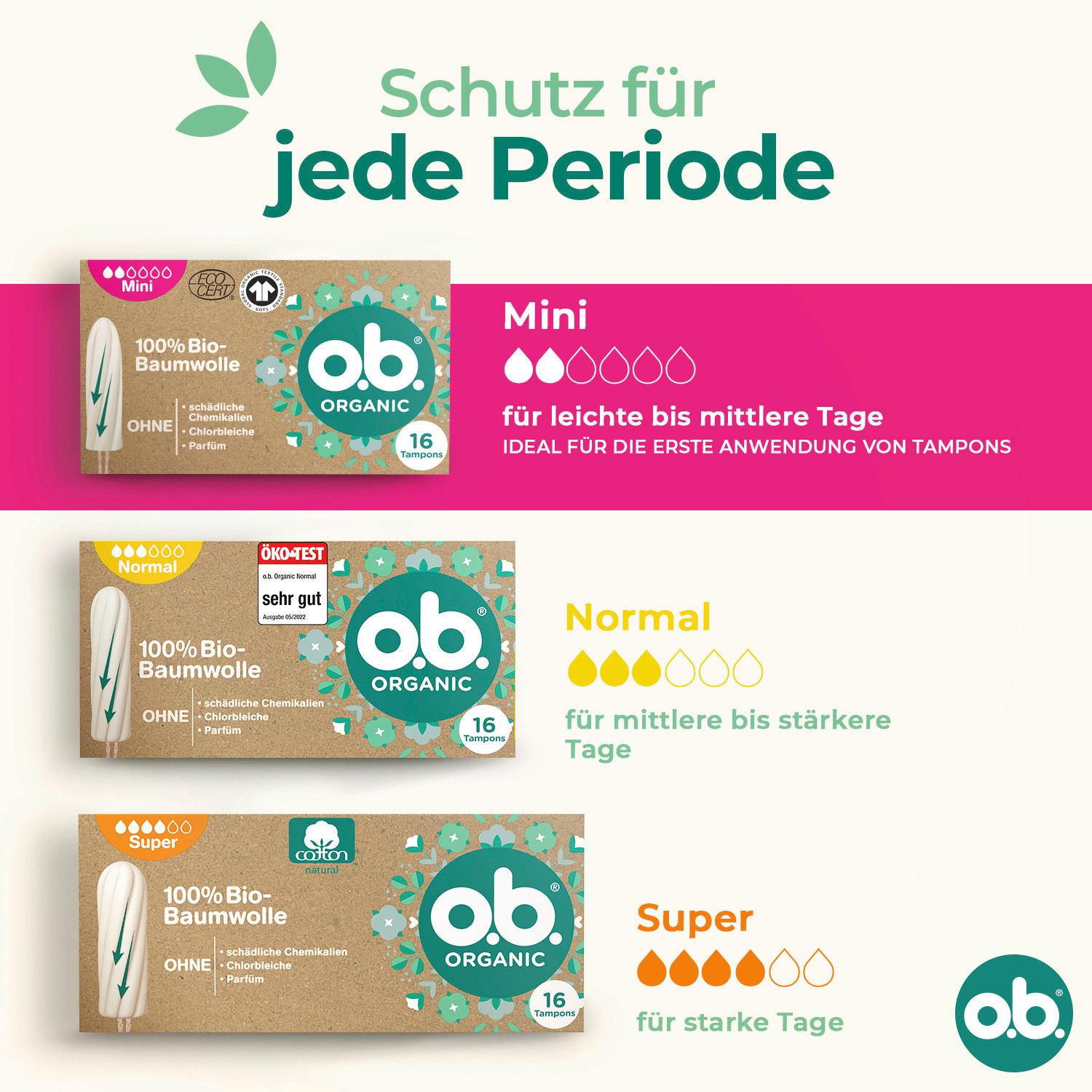 Produktbild O.B. ORGANIC BIO TAMPON MINI 16ER 11 von 11