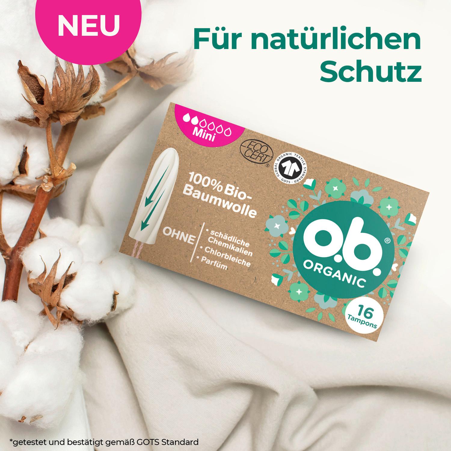 Produktbild O.B. ORGANIC BIO TAMPON MINI 16ER 8 von 11