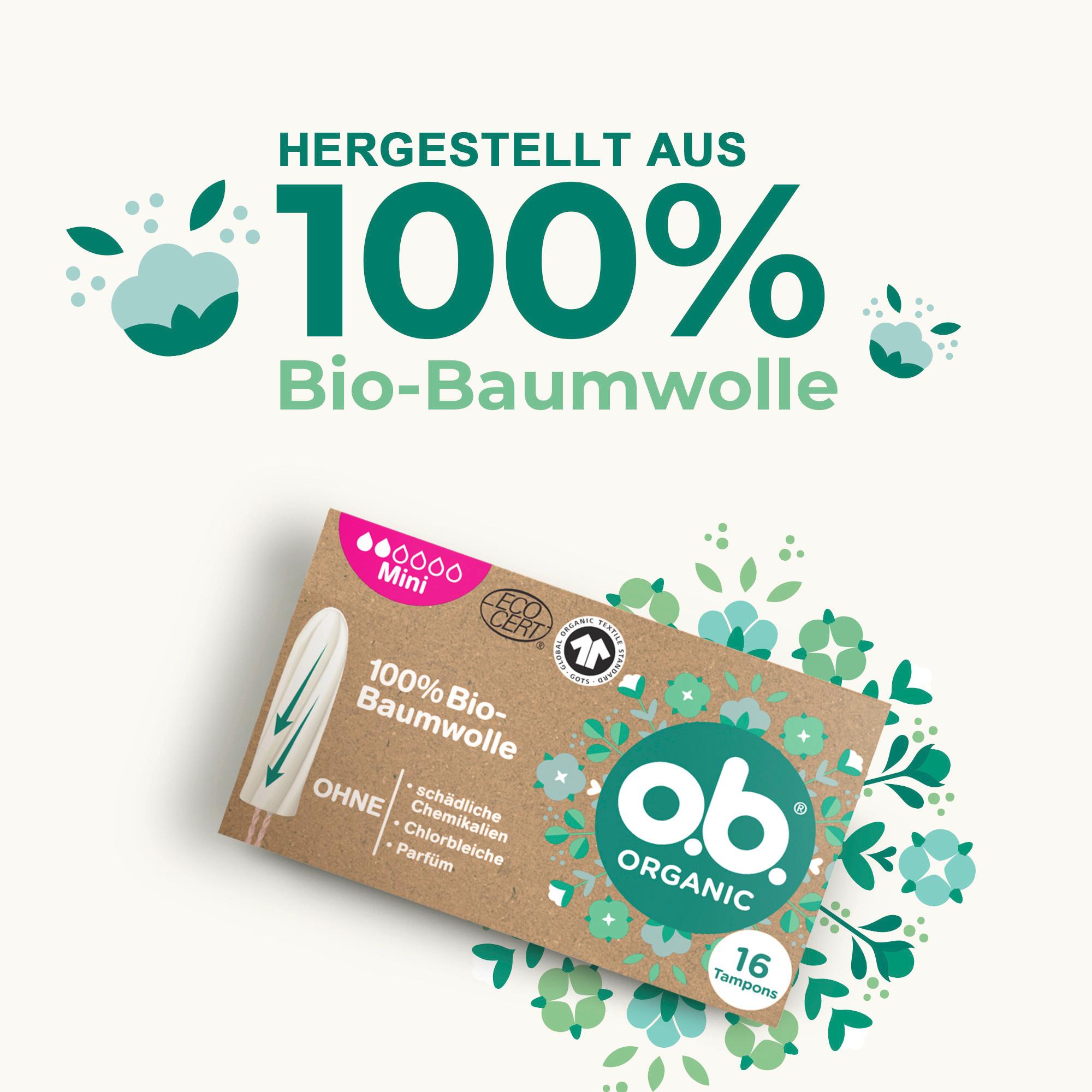 Produktbild O.B. ORGANIC BIO TAMPON MINI 16ER 6 von 11