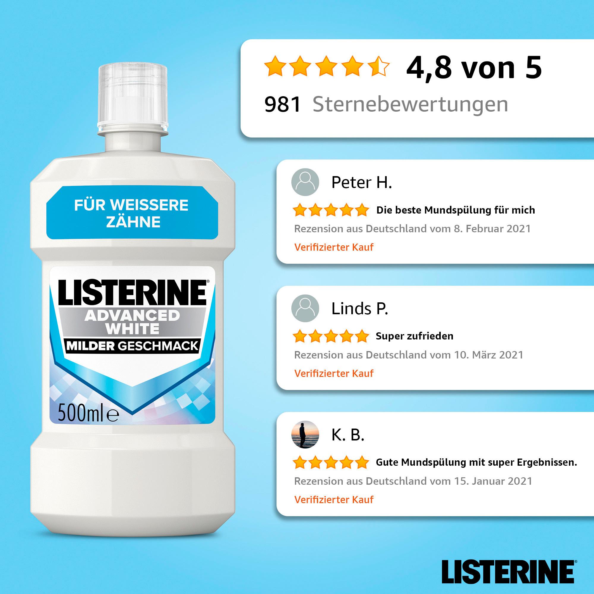 Produktbild Listerine Mundspülung Advanced White Mild Multipack 8 von 9