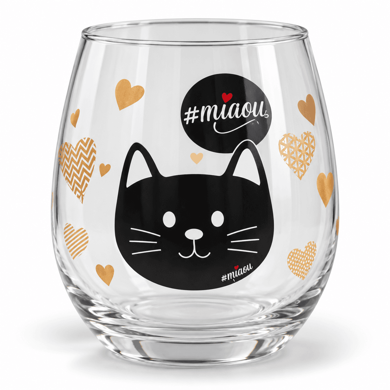 MIAOU Glas Katze schwarz
