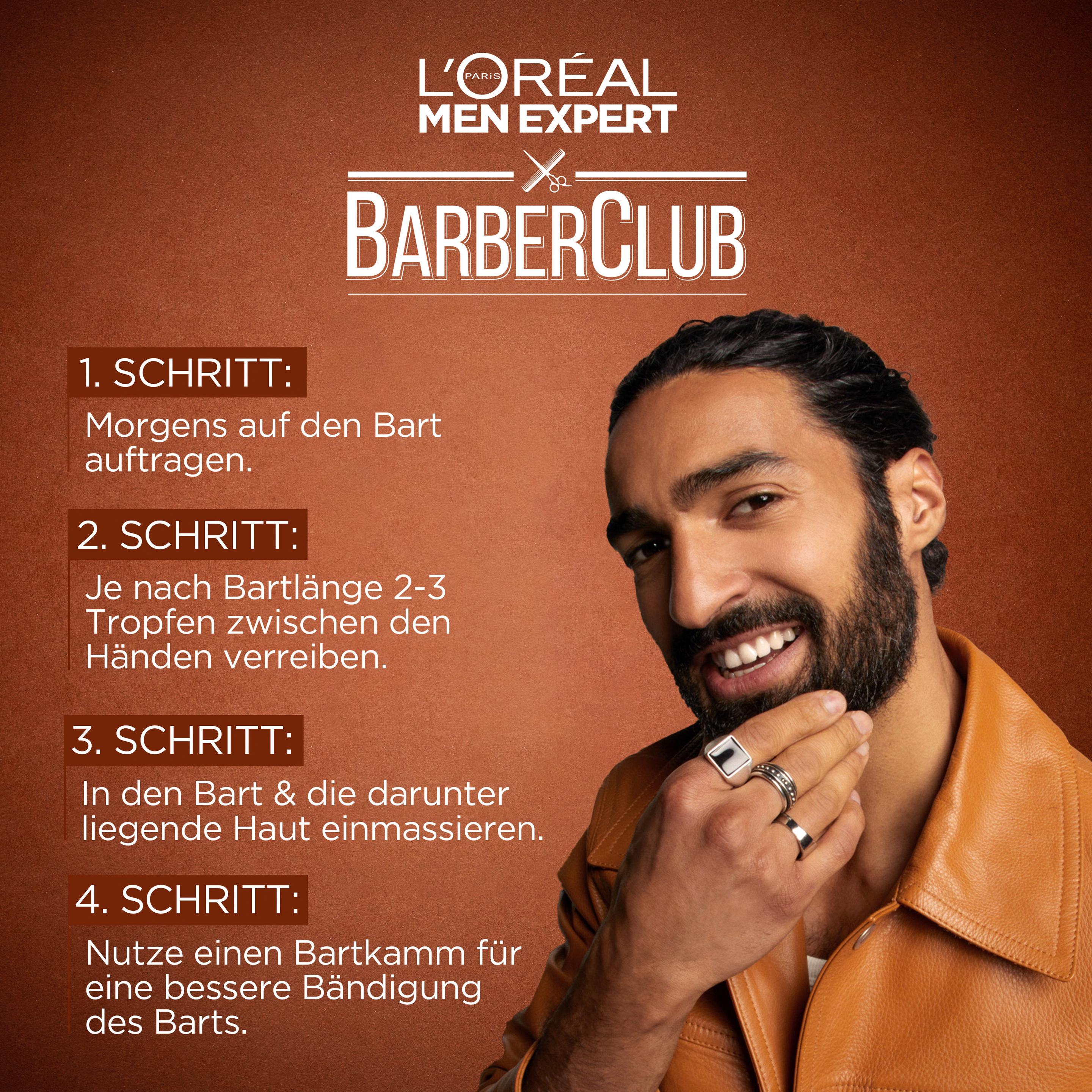 Produktbild L'oréal Men Expert Barber Club Bartöl für Haut und Bart 30ml mit ätherischem Zedernholzöl 8 von 9
