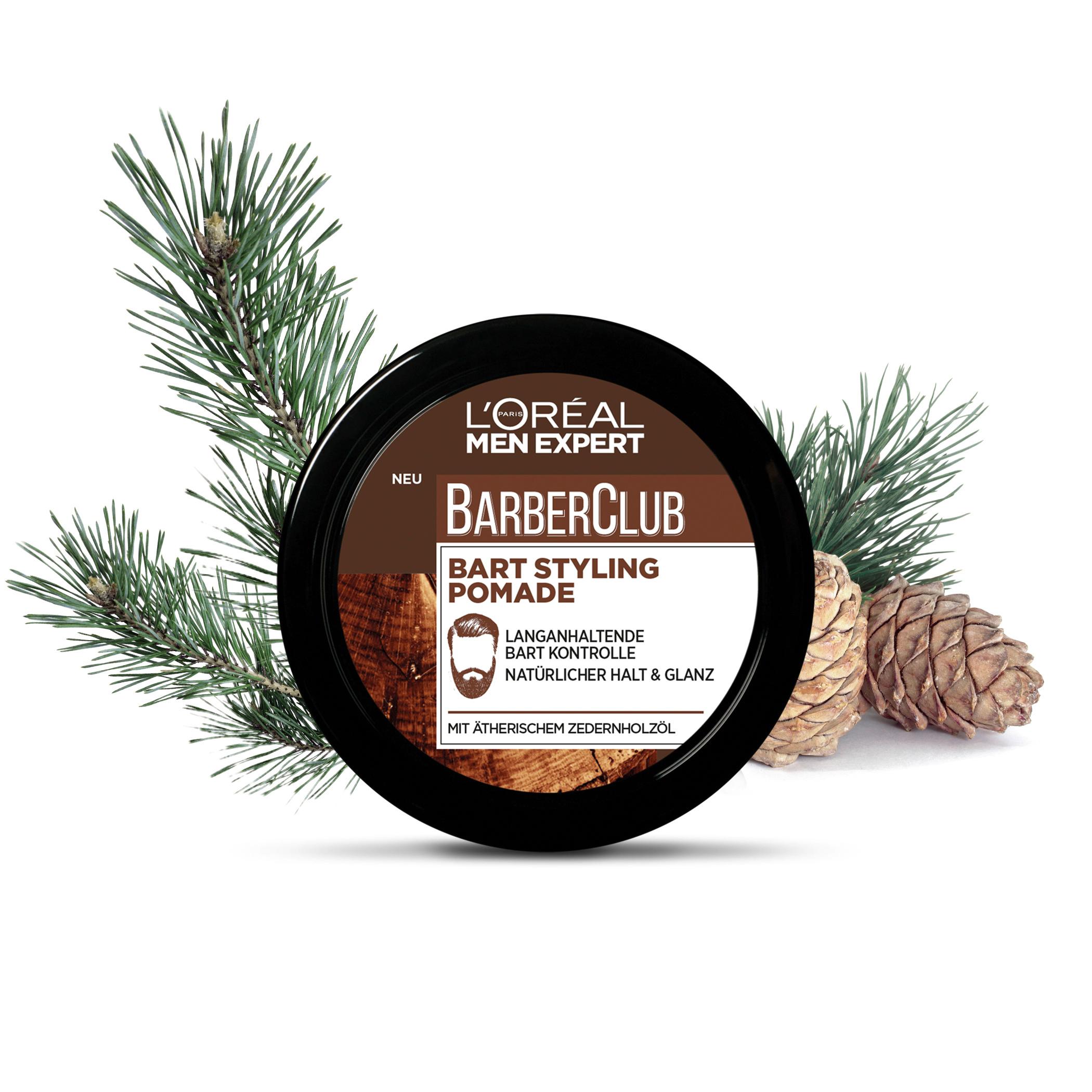 Produktbild L'oréal Men Expert Barber Club Bart und Haar Styling Pomade 75ml mit ätherischem Zedernholzöl 4 von 4