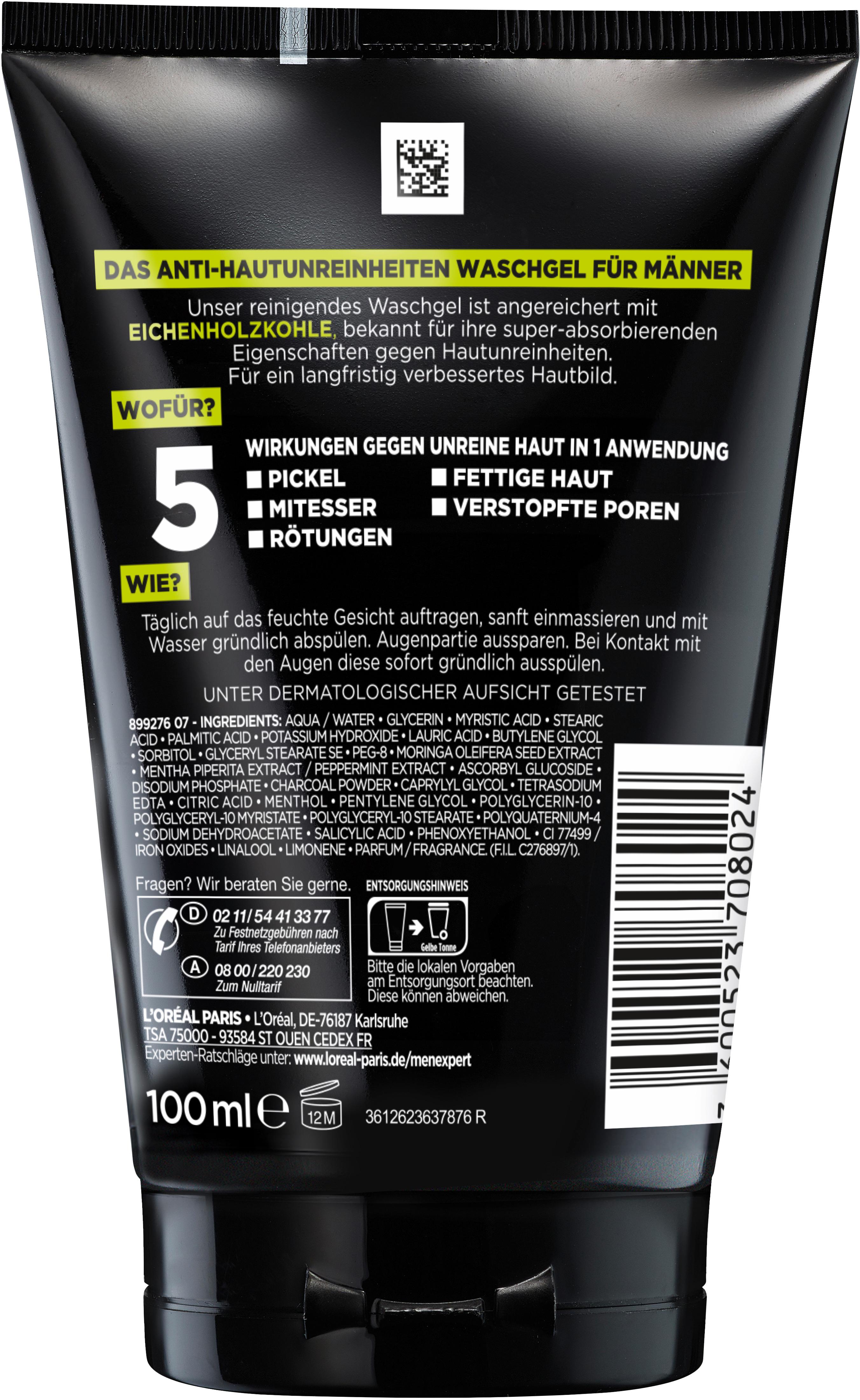 Produktbild L'Oréal Men Expert SkinCare Pure Charcoal Daily Face Wash 2 von 8