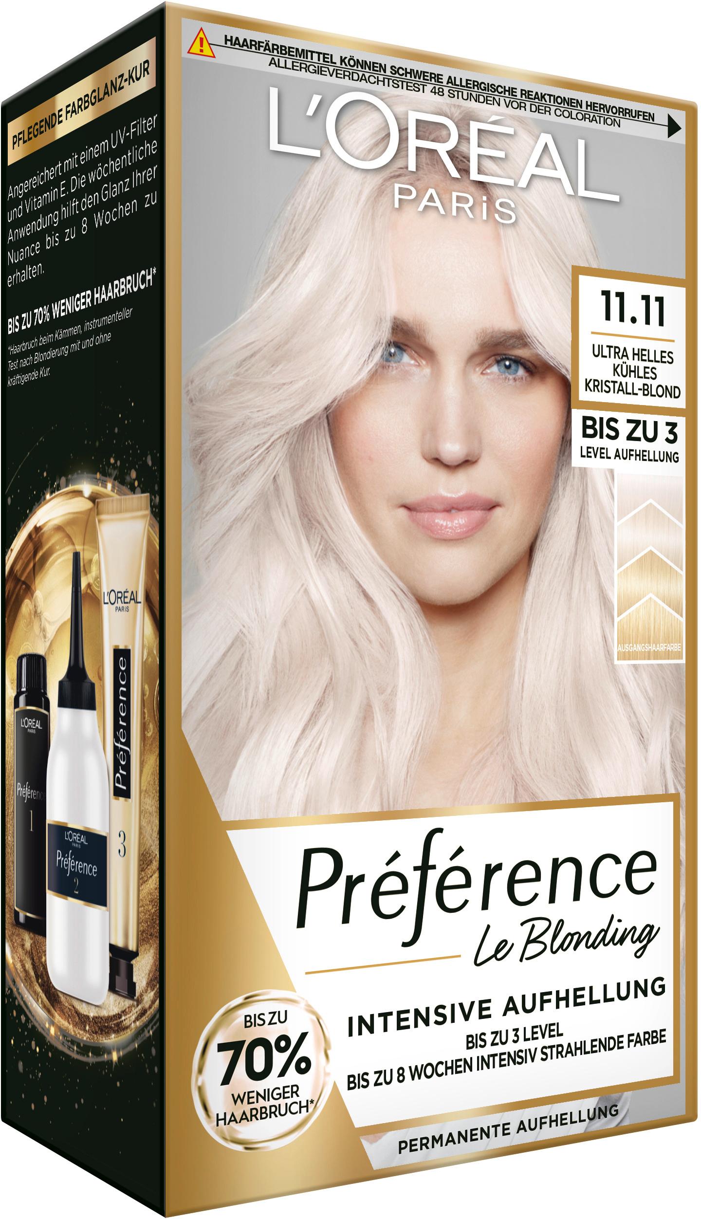 Produktbild L'Oréal Paris Coloration Préférence 11.11 ultra-helles kühles Kristall-blond 2 von 3