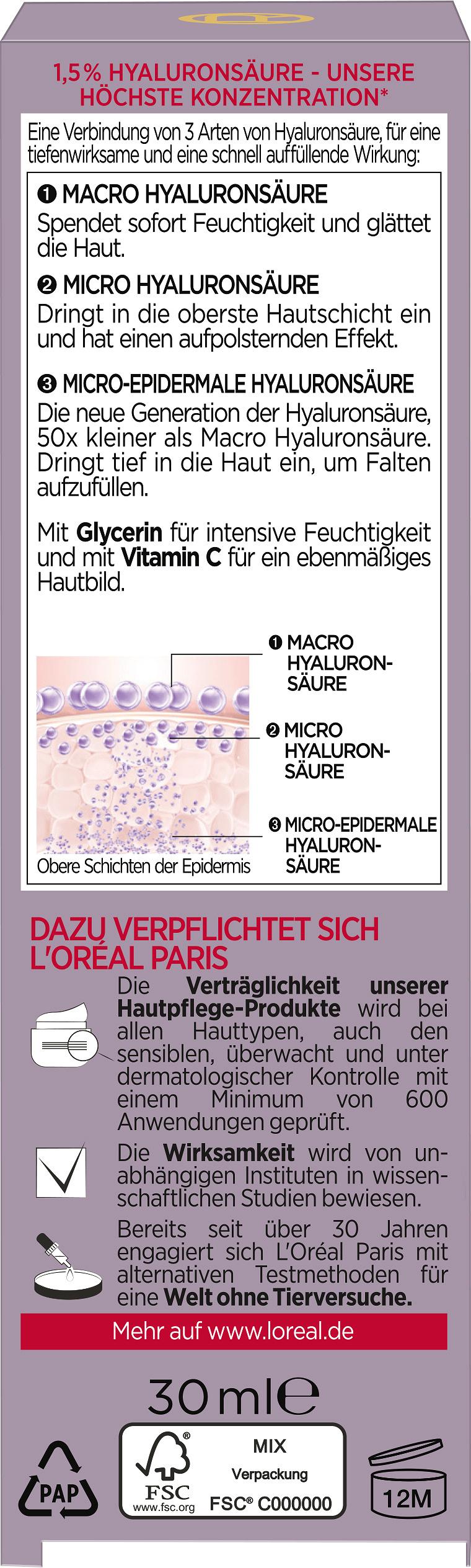 Produktbild L'Oréal Paris Revitalift Filler Hyaluronsäure Serum 23 von 23