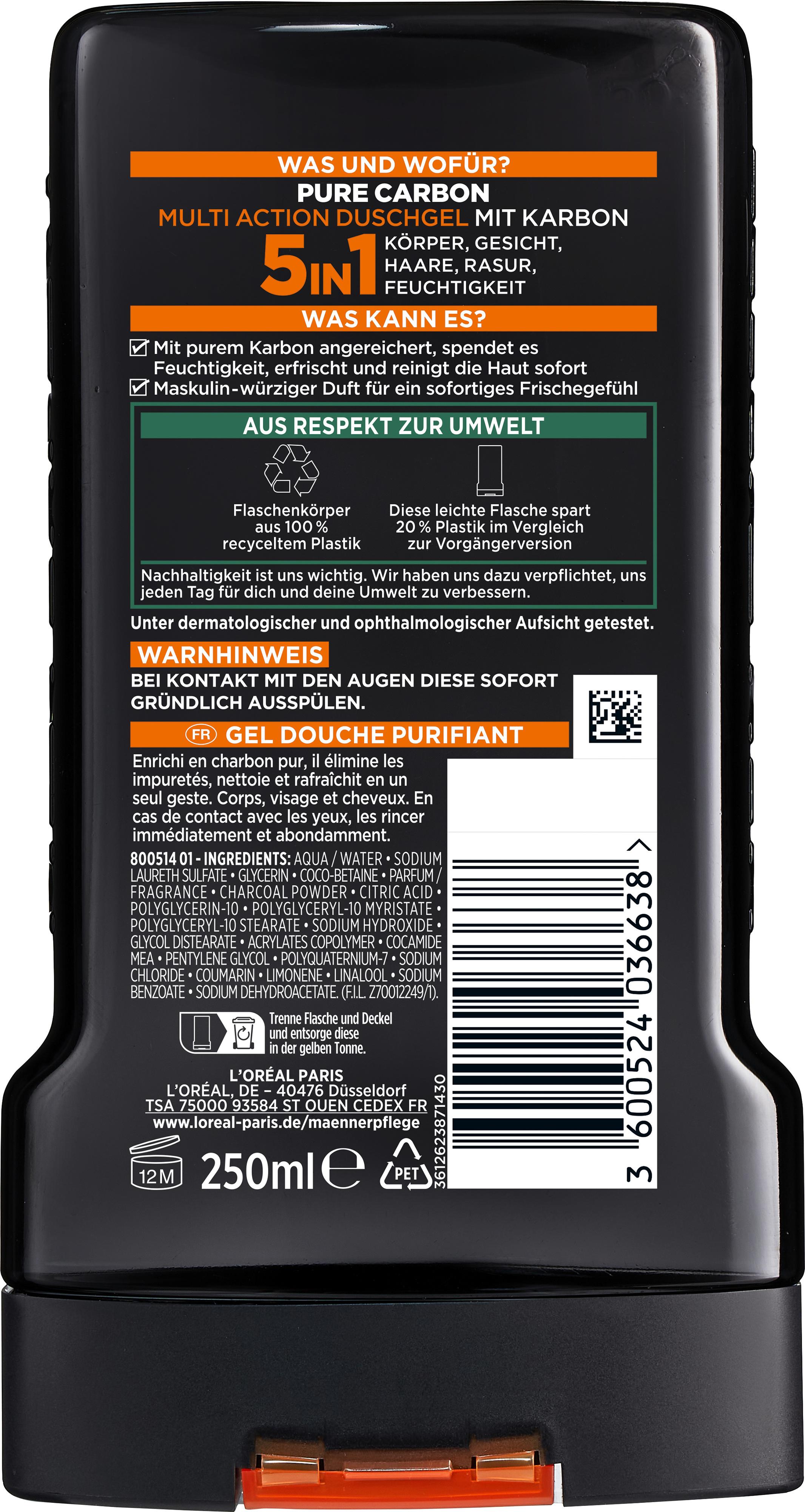Produktbild L'Oréal Men Expert Shower Total Clean Carbon 250ml 2 von 8