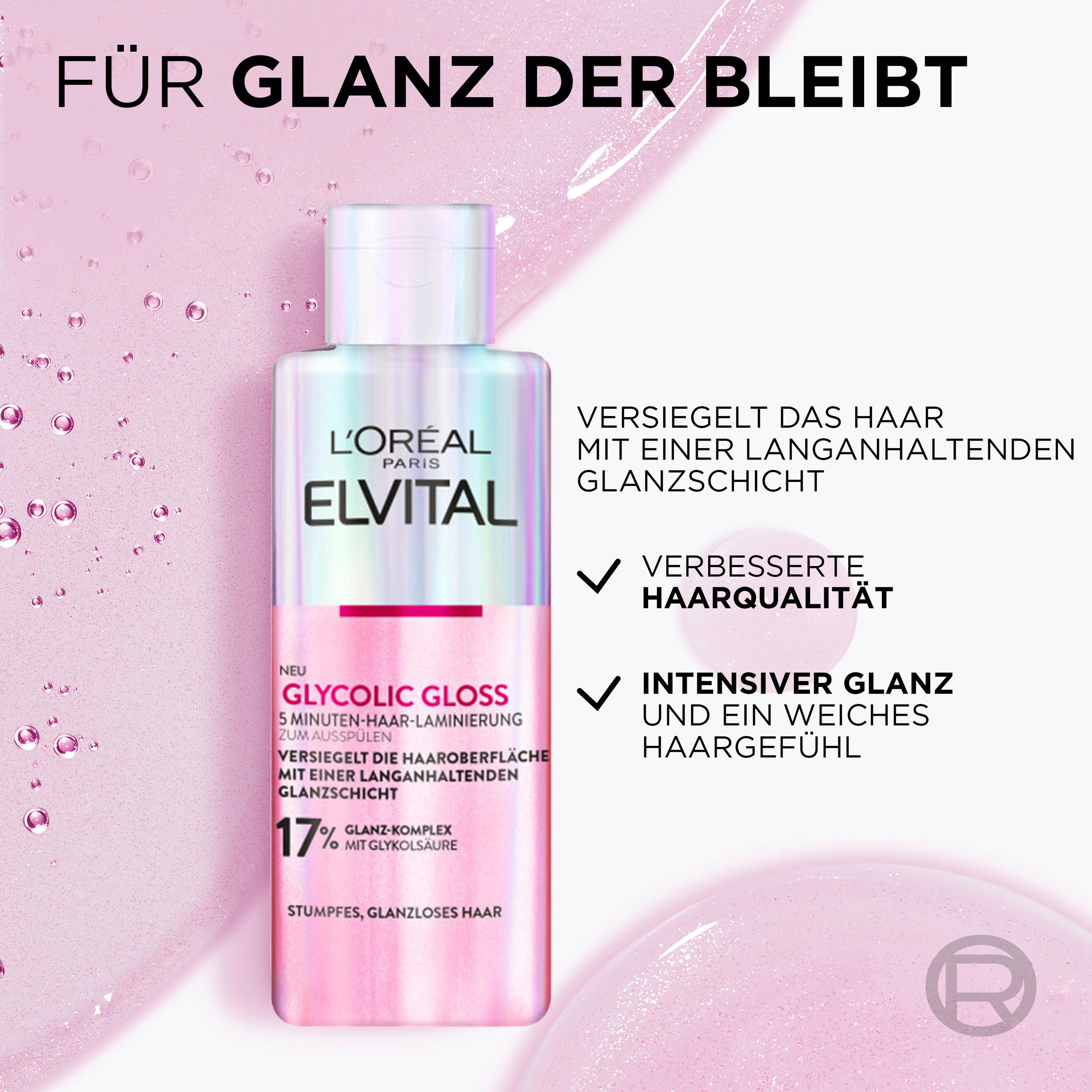 Produktbild L'Oréal Paris Elvital Glycolic Gloss 5 Minuten Haar-Laminierung - Versiegelung für intensiven Glanz bei stumpfem Haar 5 von 6