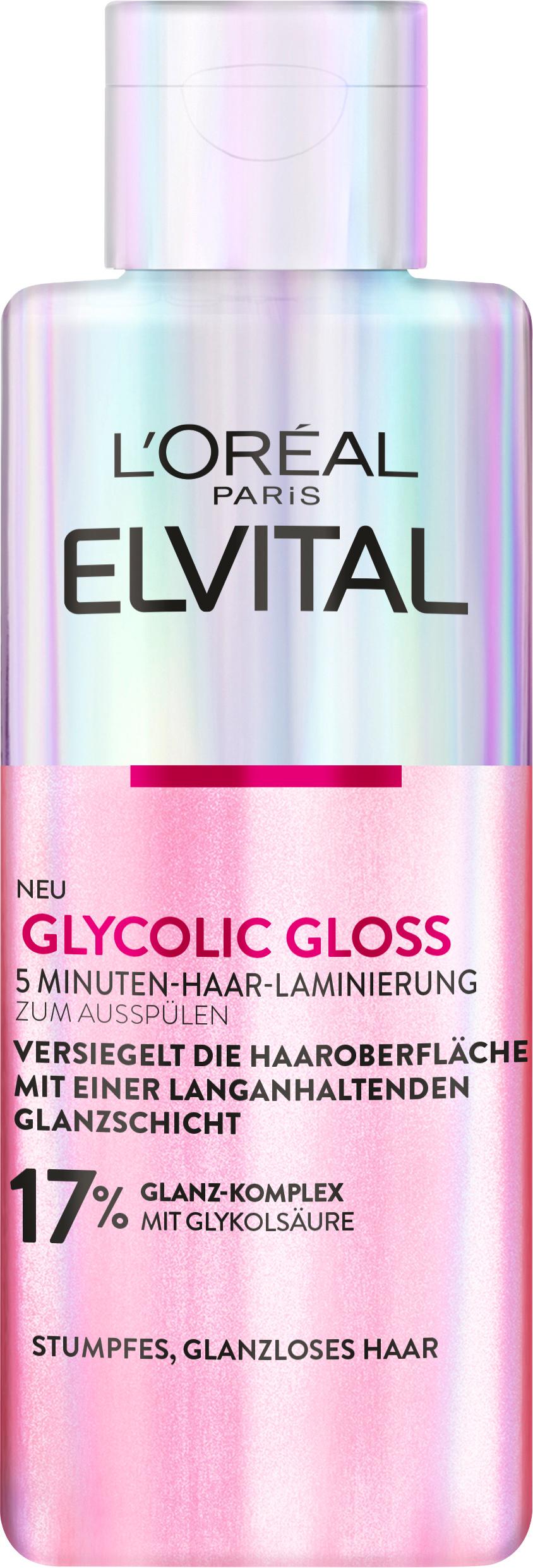 L'Oréal Paris Elvital Glycolic Gloss 5 Minuten Haar-Laminierung - Versiegelung für intensiven Glanz bei stumpfem Haar