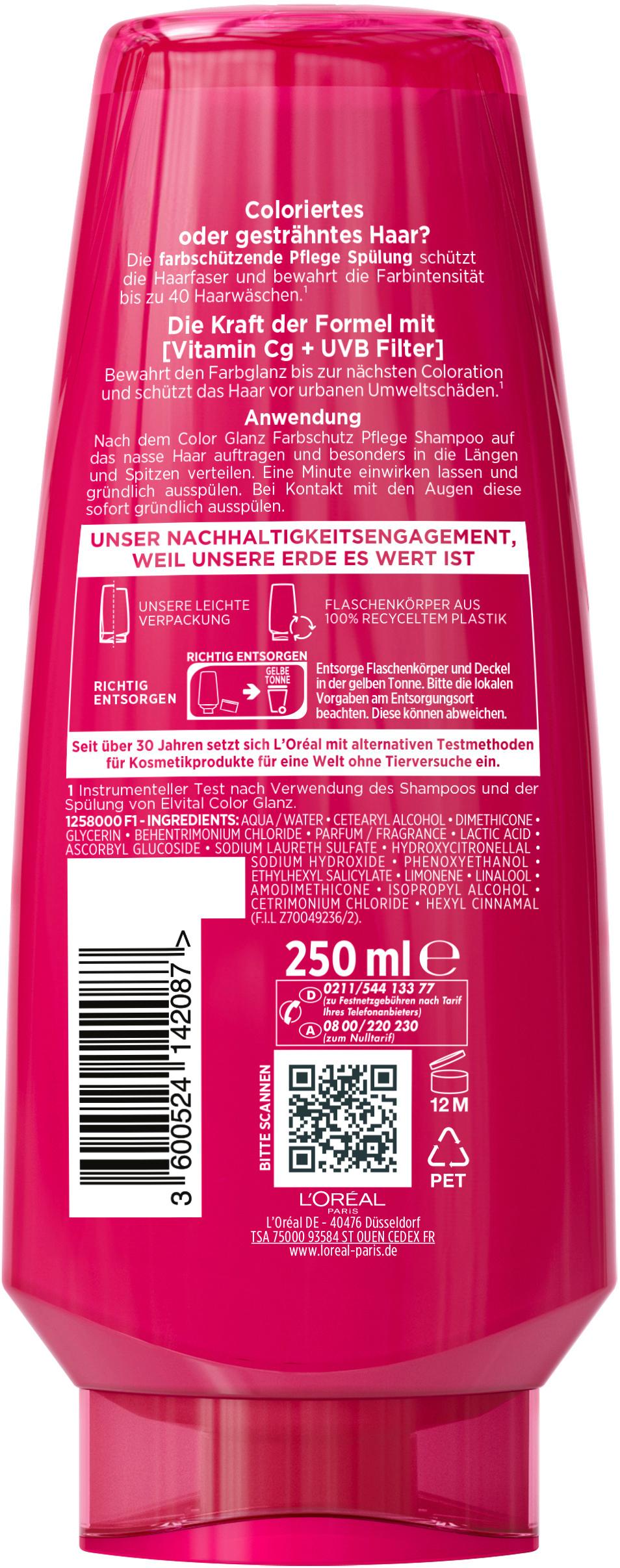 Produktbild Elvital Spülung Color Glanz Farbschutz 2 von 2