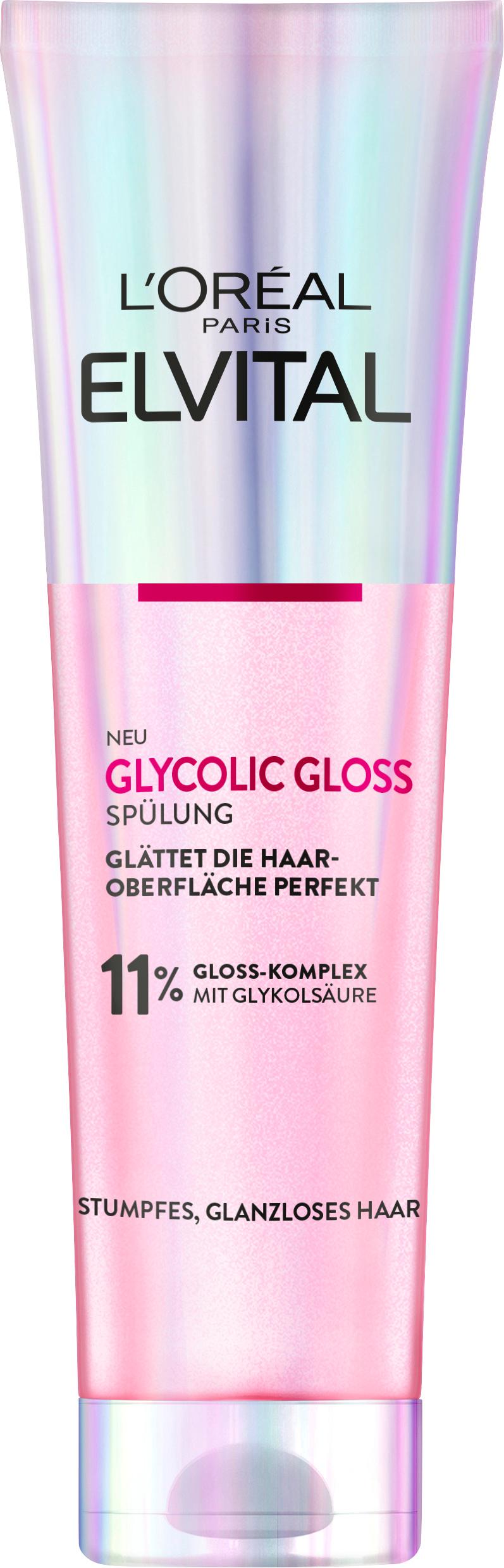 L'Oréal Paris Elvital Glycolic Gloss Spülung - Glättet das Haar und sorgt für Geschmeidigkeit und intensiven Glanz