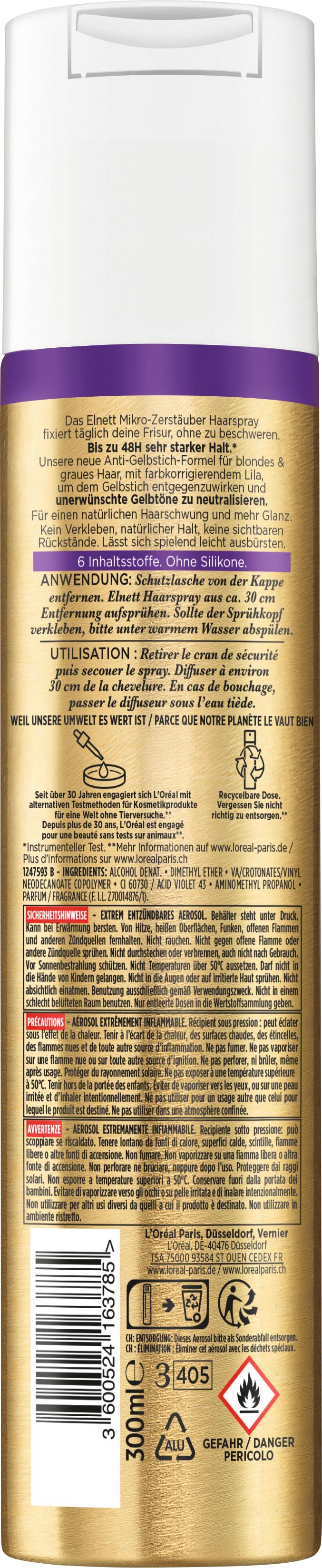 Produktbild Elnett Haarspray Anti-Gelbstich Sehr starker Halt 2 von 6