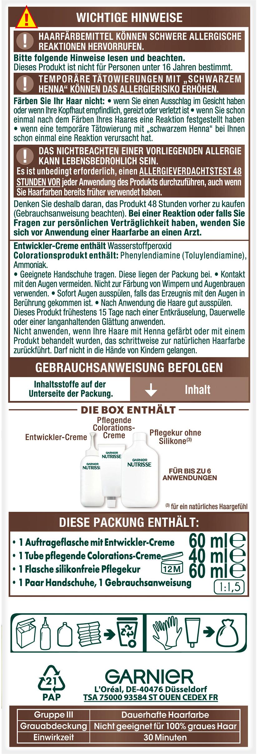 Produktbild Garnier Nutrisse Ultra Color Intensive dauerhafte Haarfarbe 5 von 6