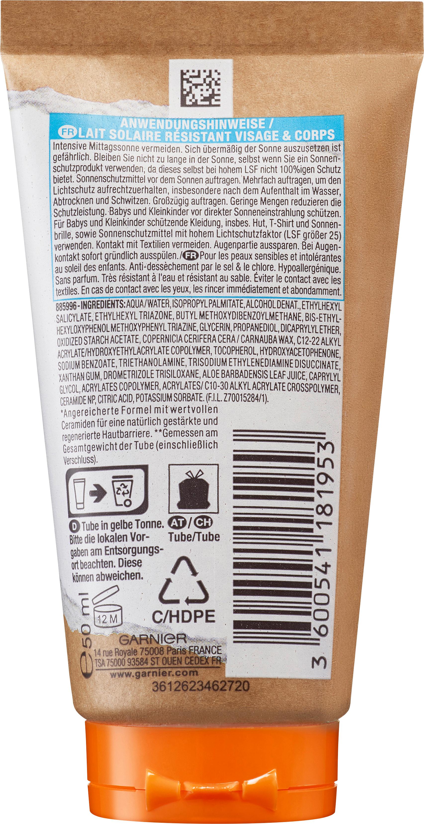 Produktbild Garnier Ambre Solaire Kids Sensitive Sonnenschutz-Milch LSF50+ 2 von 2