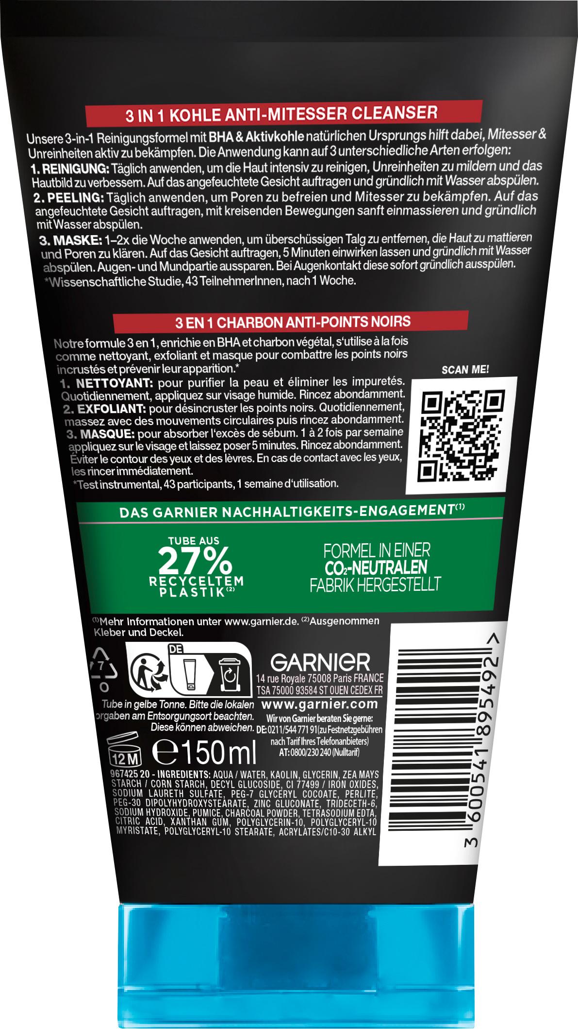 Produktbild Garnier Hautklar 3in1 Anti Mitesser für fettige, zu Mitessern neigenden Haut 2 von 15