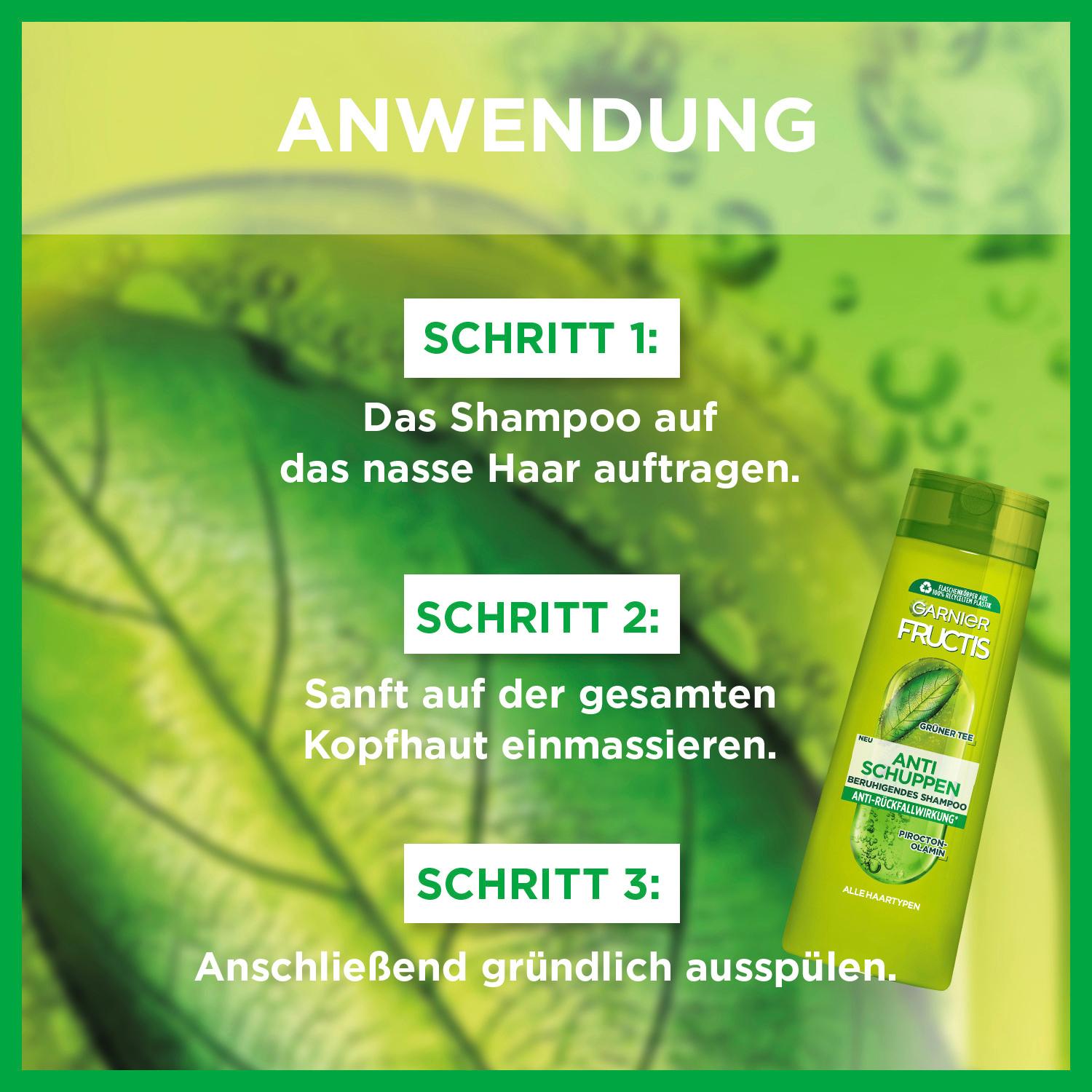 Produktbild Garnier Fructis Shampoo Anti Schuppen Grüner Tee&Zink Pyrition 5 von 6