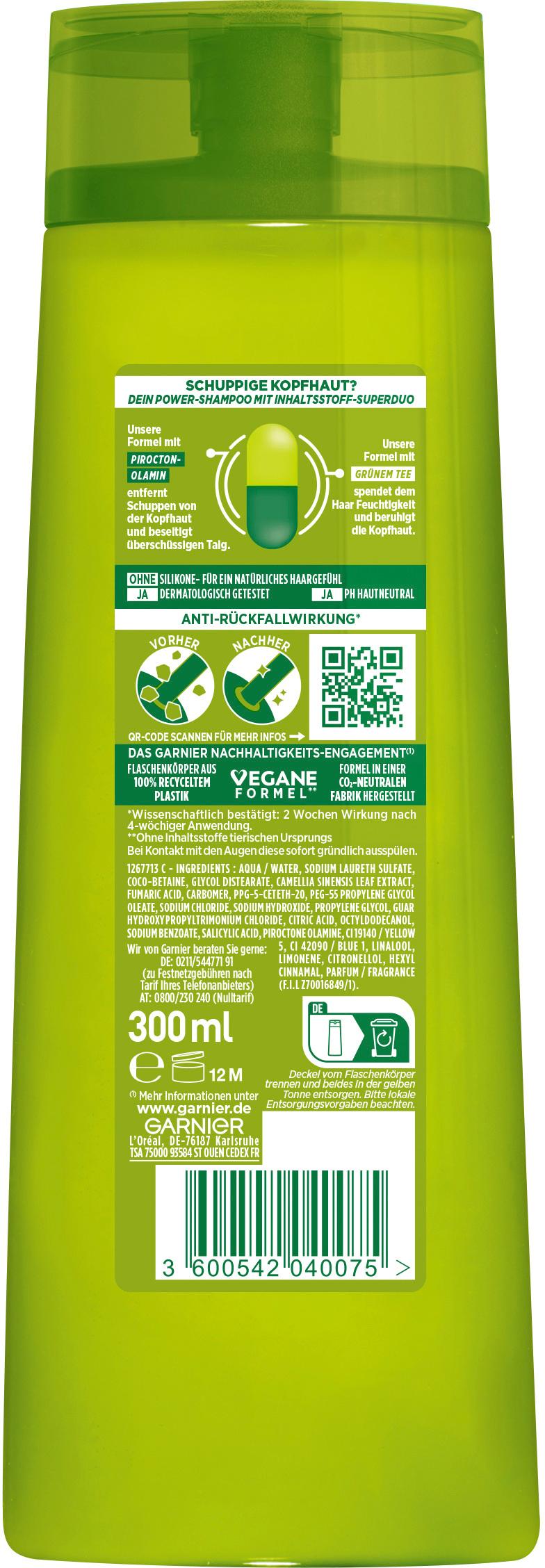 Produktbild Garnier Fructis Shampoo Anti Schuppen Grüner Tee&Zink Pyrition 2 von 6