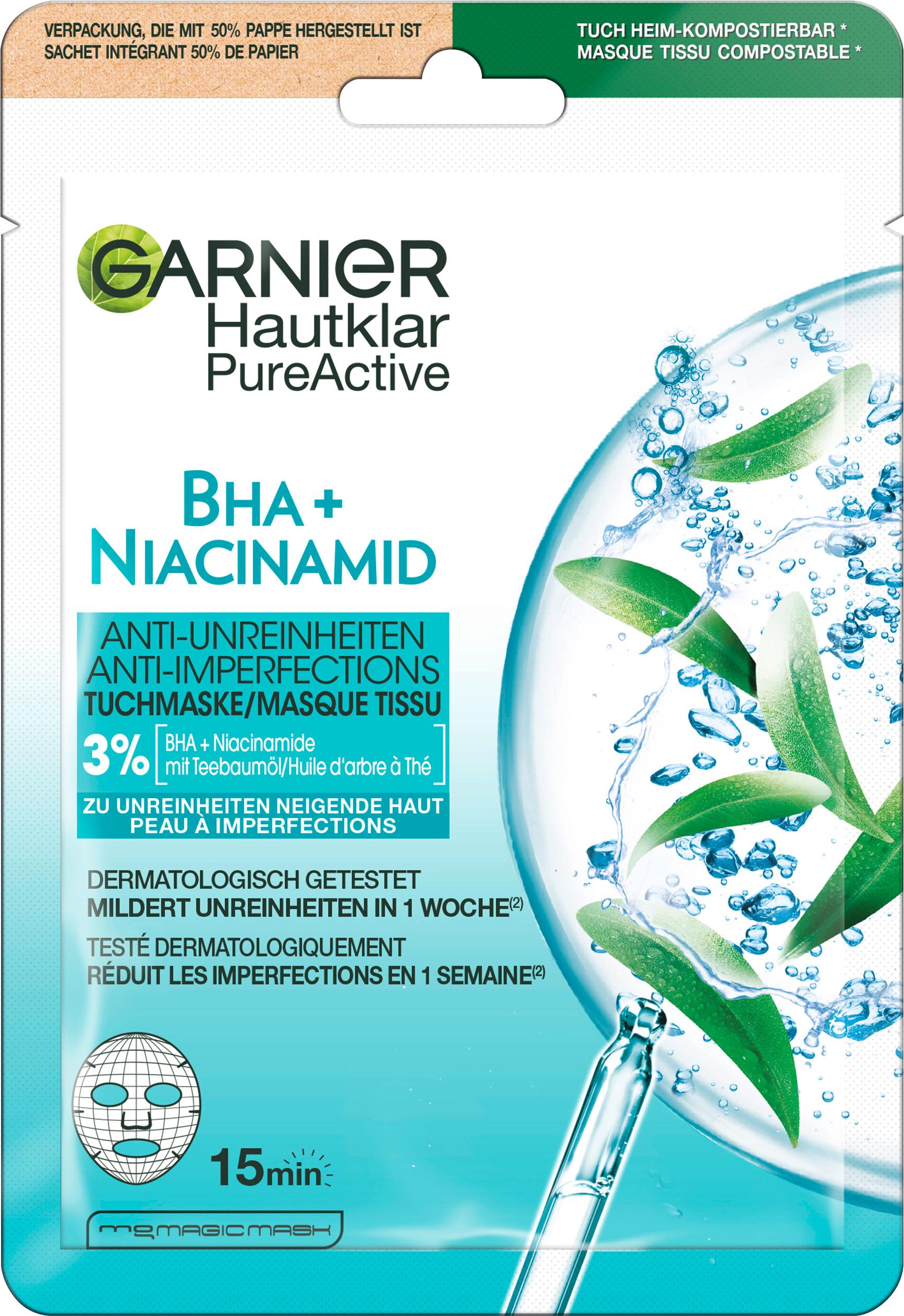 Garnier Skin Aktive Hautklar Tuchmaske Teebaumöl