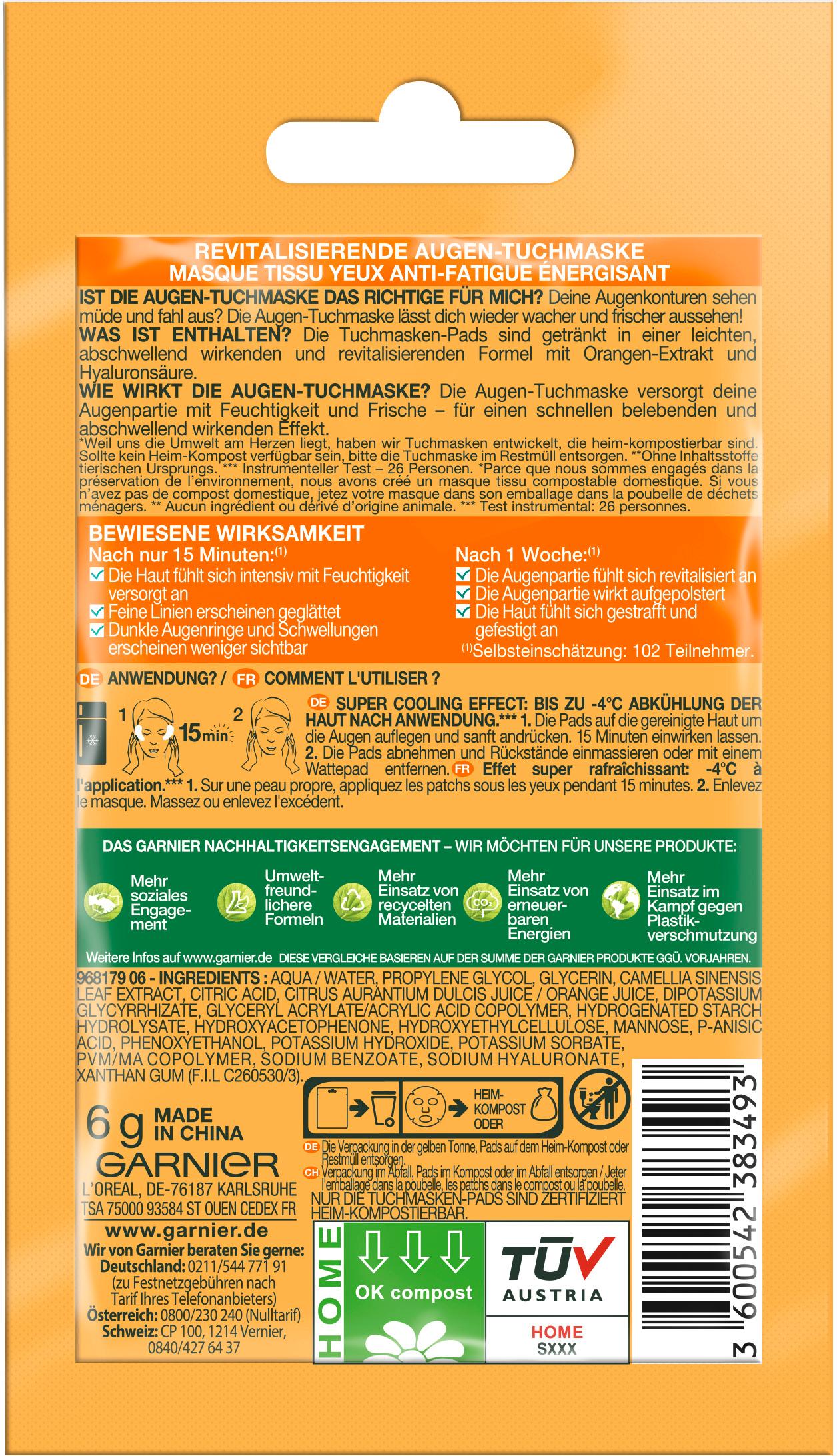Produktbild Garnier Hydra Bomb Augen-Tuchmaske Orange 2 von 2