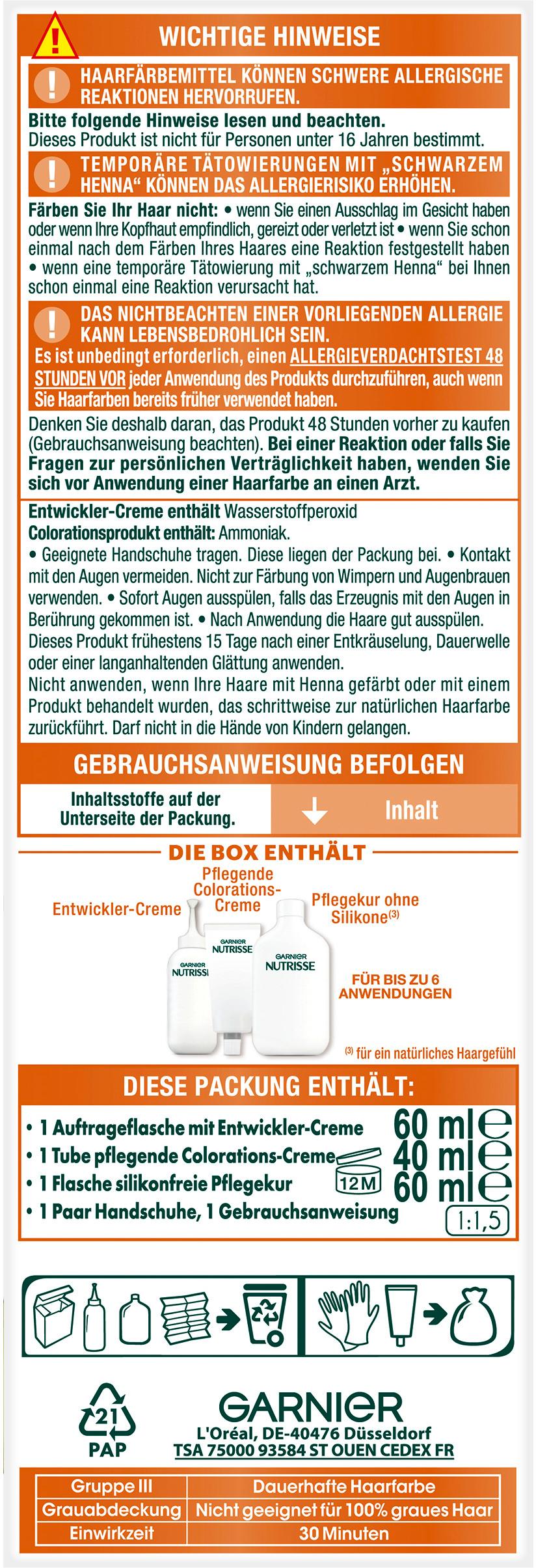 Produktbild Garnier Nutrisse Ultra Color Intensive dauerhafte Haarfarbe 5 von 6