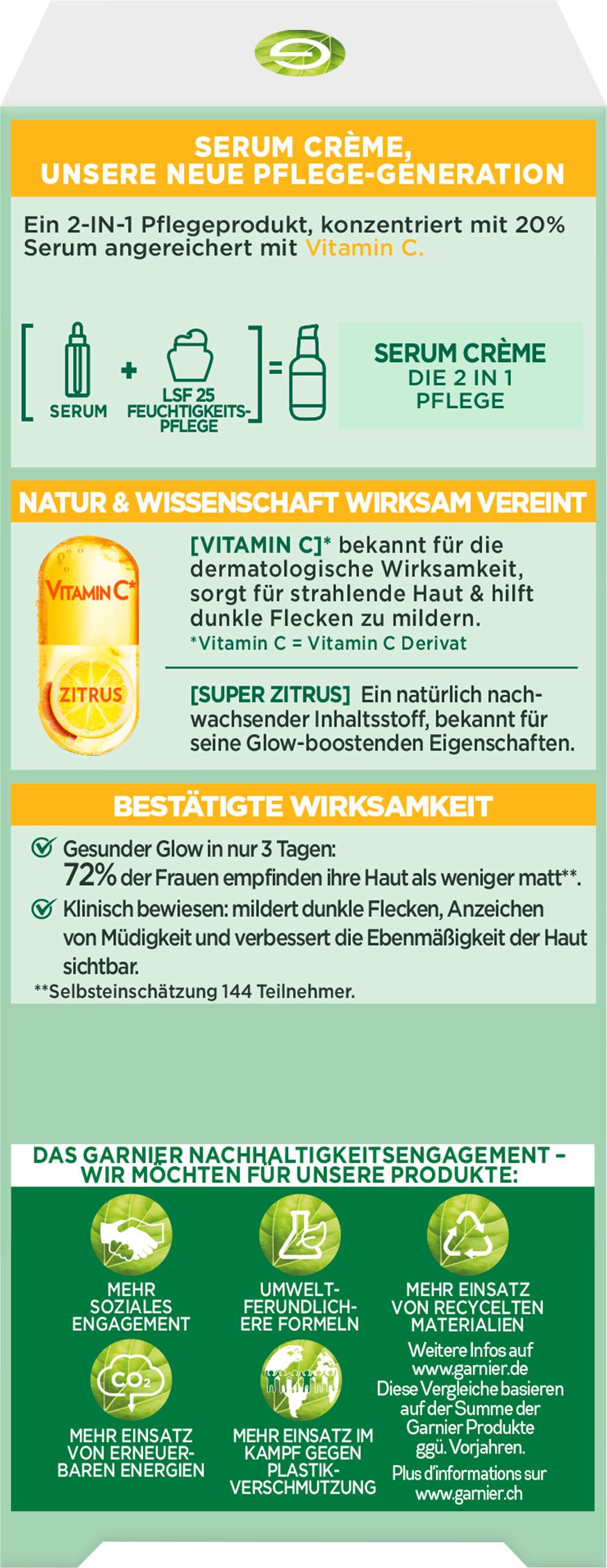Produktbild Garnier Skin Active Vitamin C Glow Booster Serum Creme LSF25 3 von 11