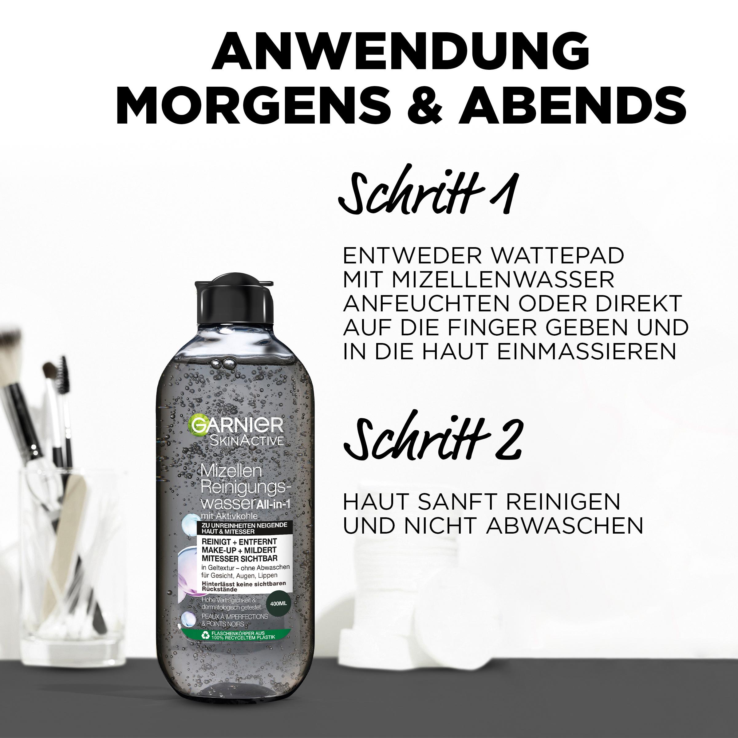 Produktbild Garnier Skin Active Hautklar Mizellen Jelly Reinigungswasser mit Aktivkohle und Salicylsäure 9 von 9