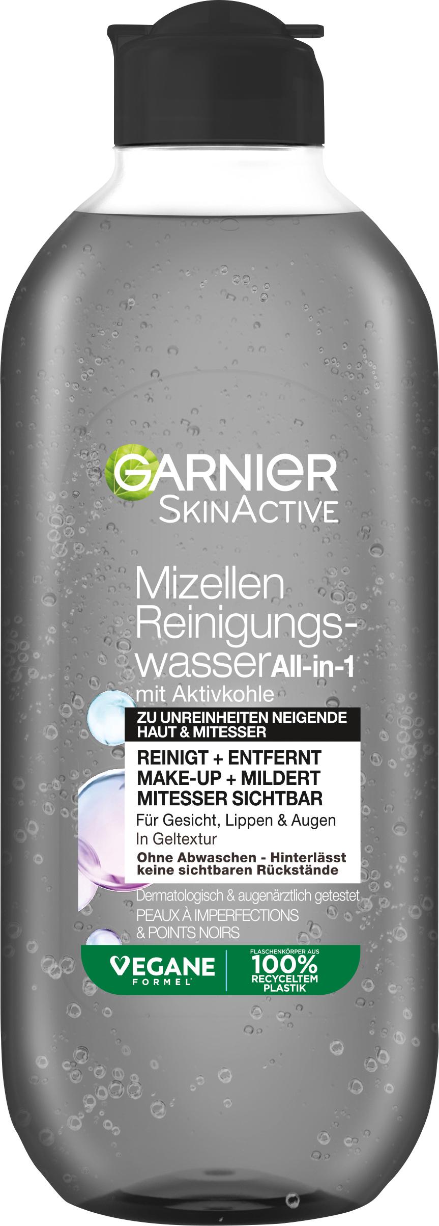 Garnier Skin Active Hautklar Mizellen Jelly Reinigungswasser mit Aktivkohle und Salicylsäure