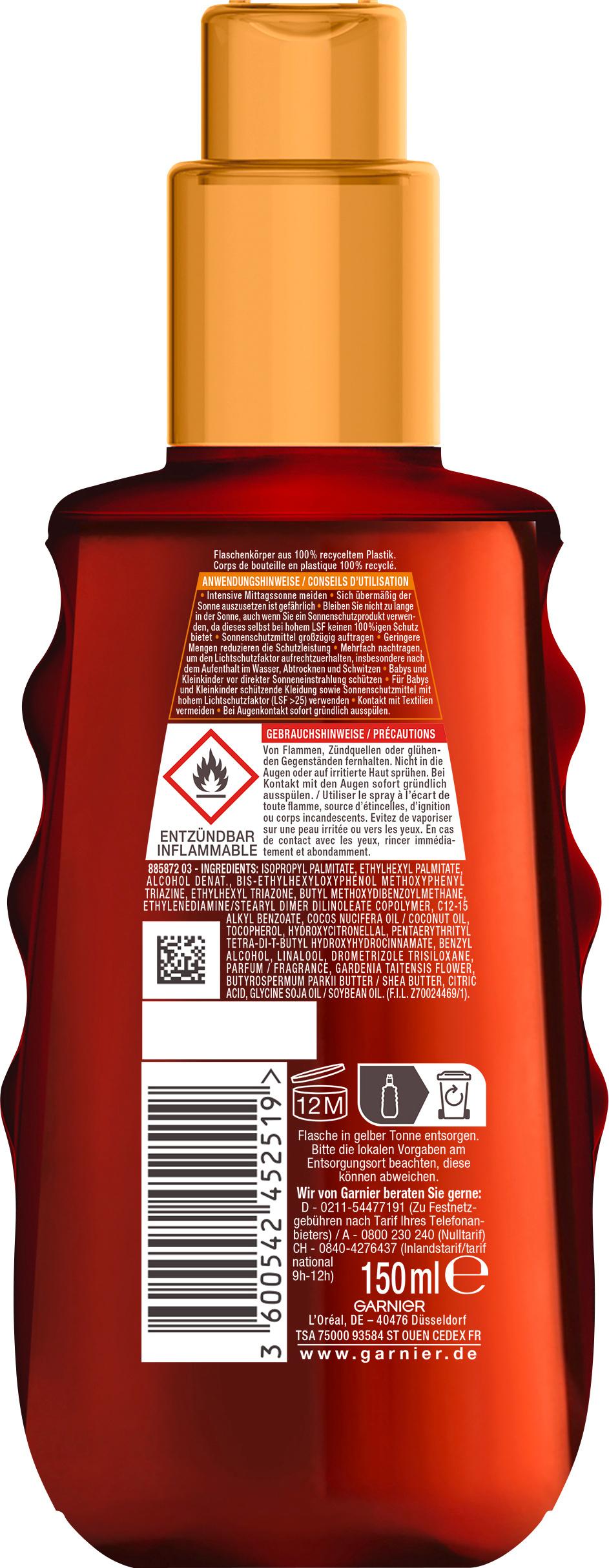 Produktbild Garnier Ambre Solaire Bräunungs-Öl Ideal SPF20 2 von 9