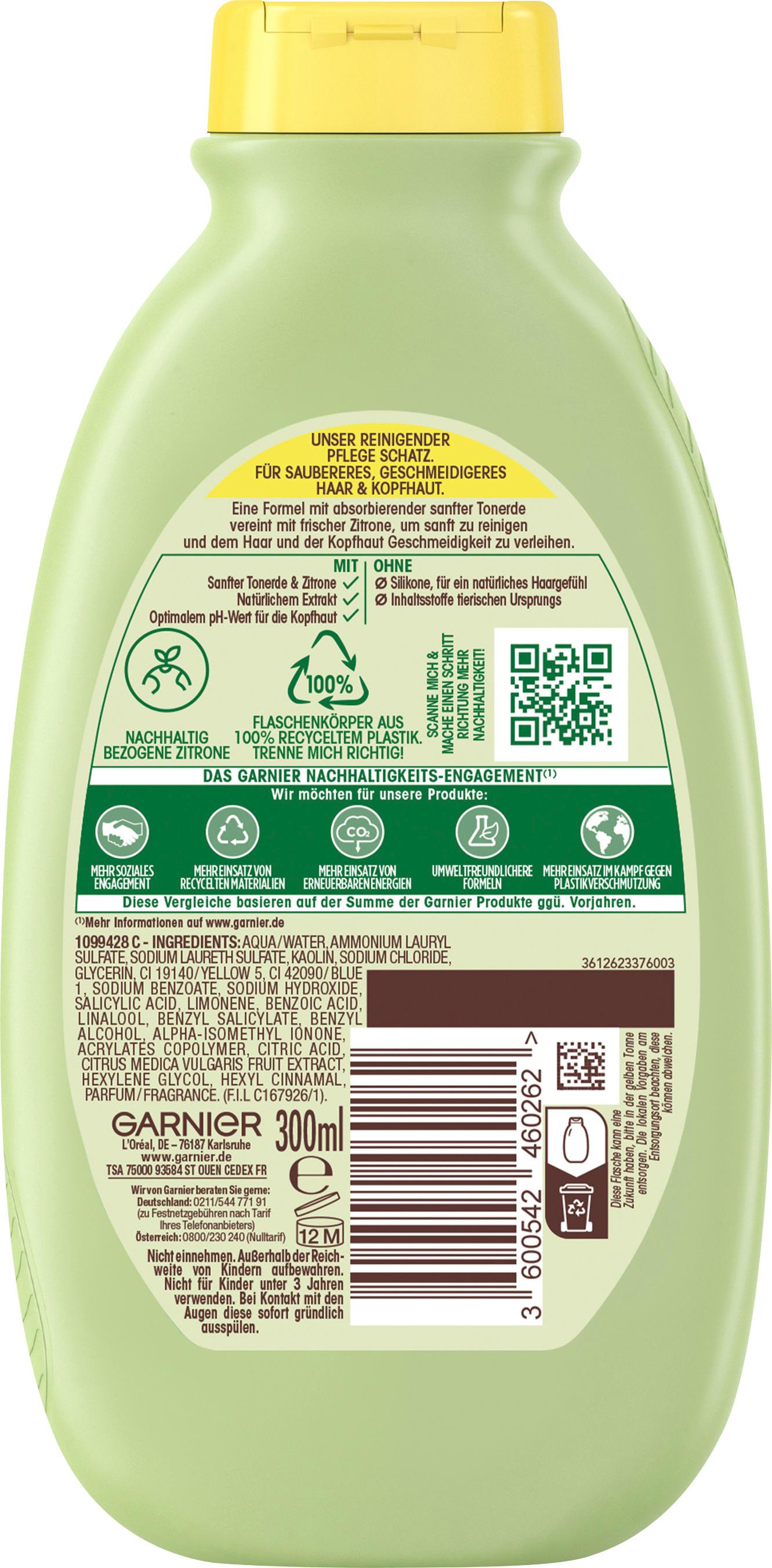 Produktbild Garnier Wahre Schätze Shampoo Tonerde/Zitrone - Für ein natürliches und geschmeidiges Haargefühl ohne Silikone 2 von 2