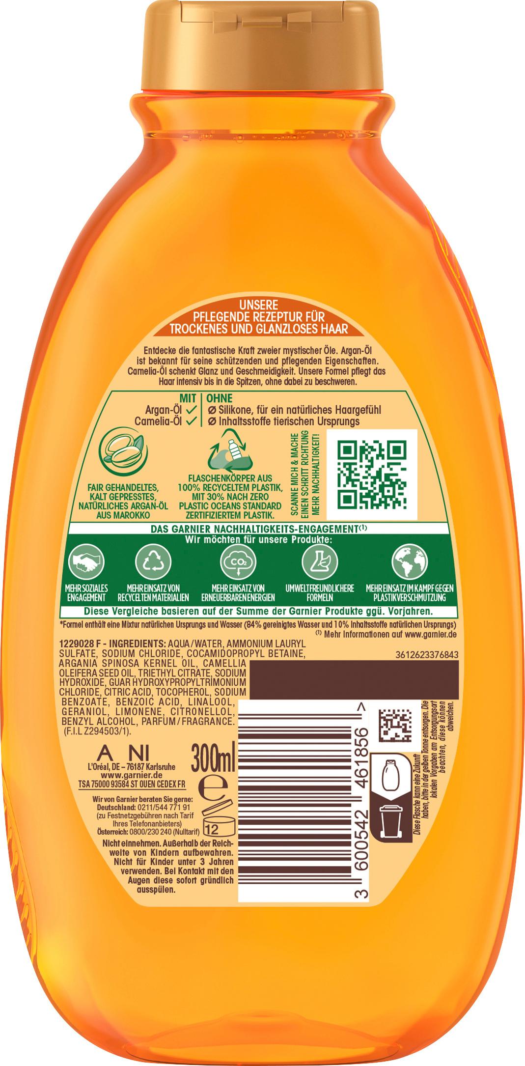 Produktbild Garnier Wahre Schätze Pflegendes Öl-Shampoo Argan-&Camelia-Öl - Intensive Pflege für trockenes und glanzloses Haar 2 von 8