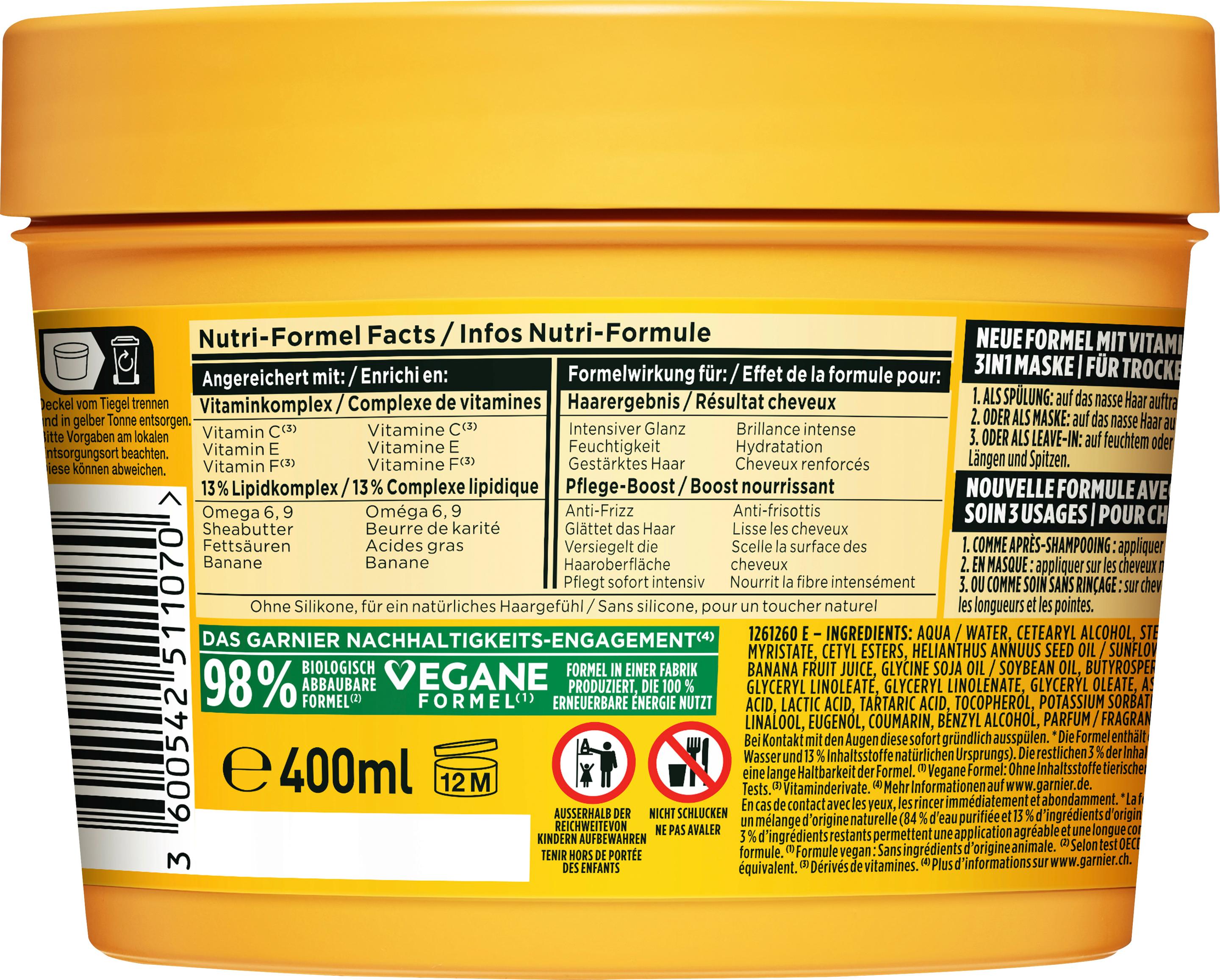 Produktbild Garnier Fructis Maske Hairfood Banane 2 von 9