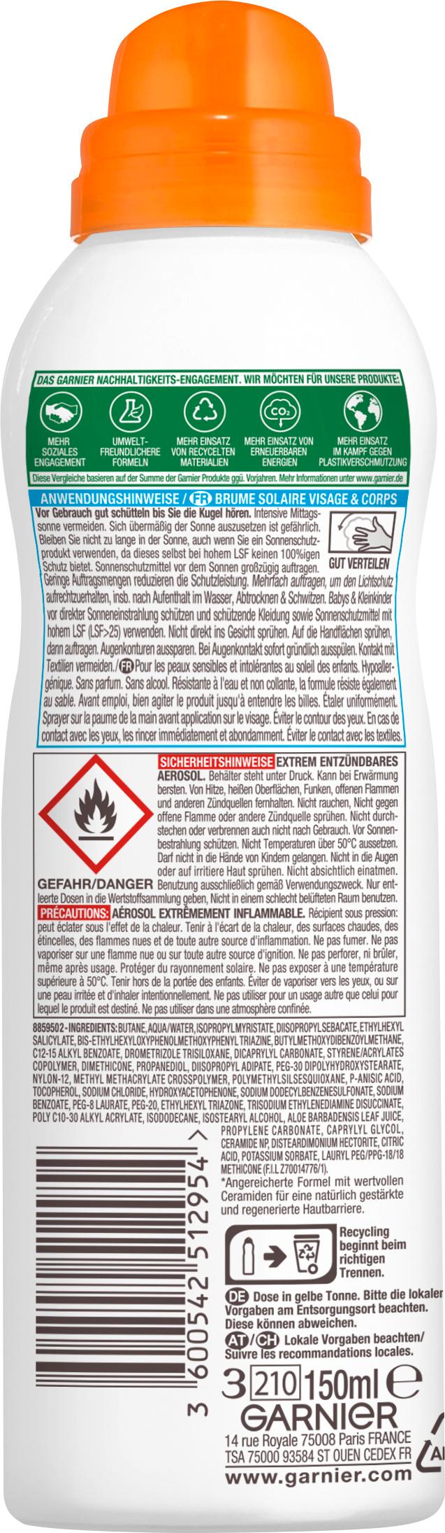 Produktbild Garnier AmbreSolaire Sensitiv Kids Sonnernschutz-Spray SPF50+ 2 von 2