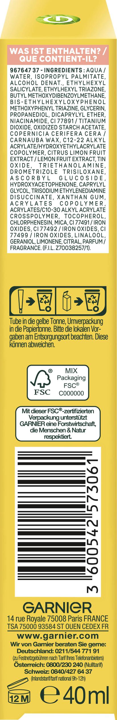 Produktbild Garnier SkinActive Vitamin C Tägliches Sonnenfluid Glow LSF 50+ 10 von 16