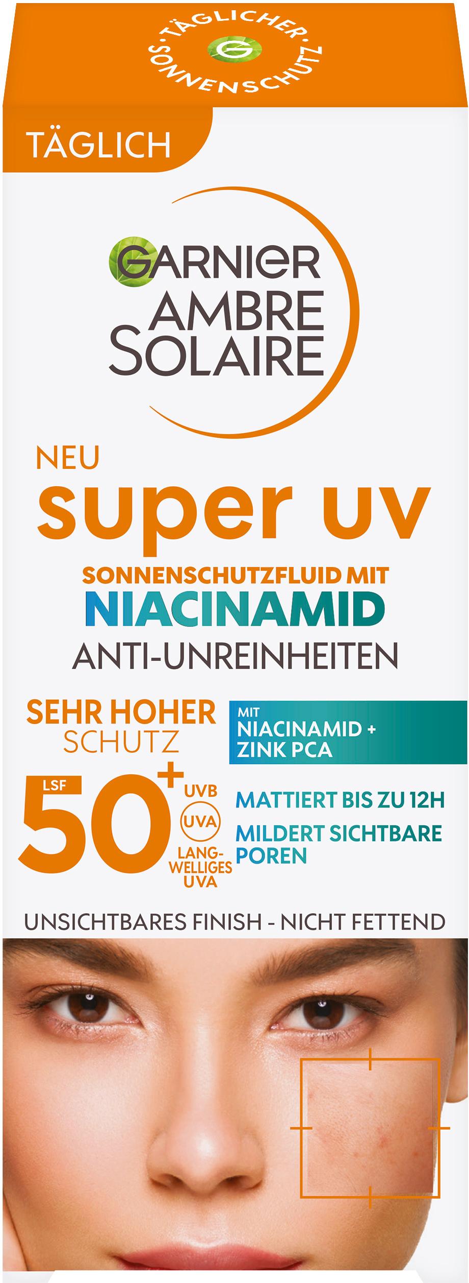 Produktbild Garnier Ambre Solaire super UV Niacinamid Sonnenschutzfluid LSF 50+ 3 von 15