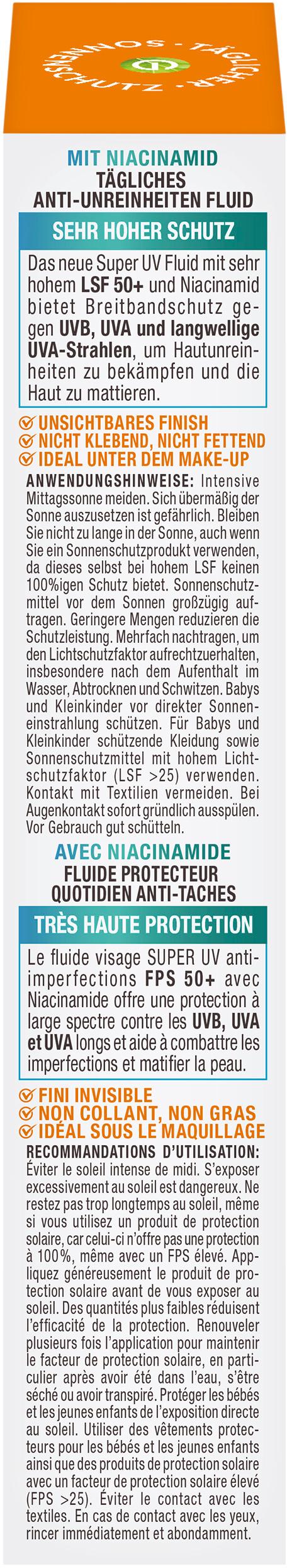 Produktbild Garnier Ambre Solaire super UV Niacinamid Sonnenschutzfluid LSF 50+ 6 von 15