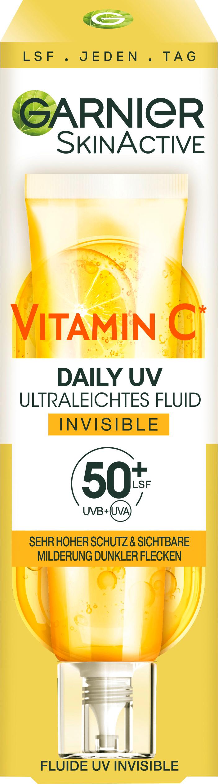 Garnier SkinActive Vitamin C Tägliches Sonnenfluid Invisible LSF 50+