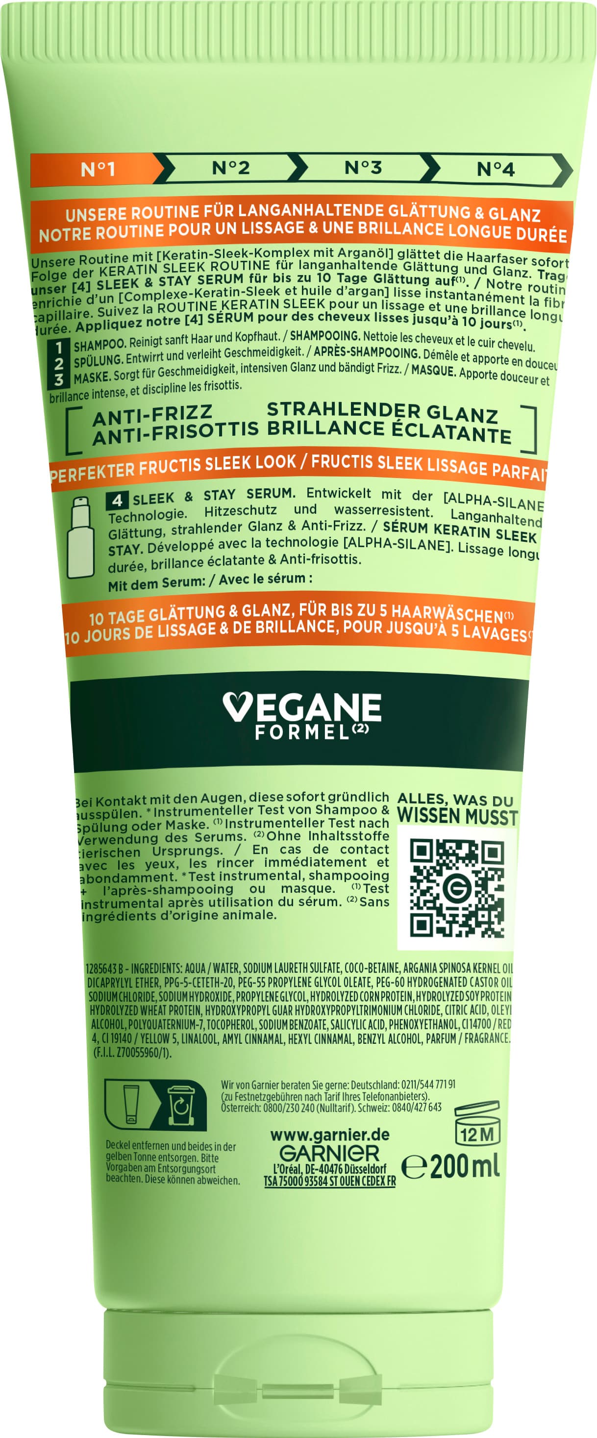 Produktbild Garnier Fructis Keratin Sleek Shampoo 2 von 5