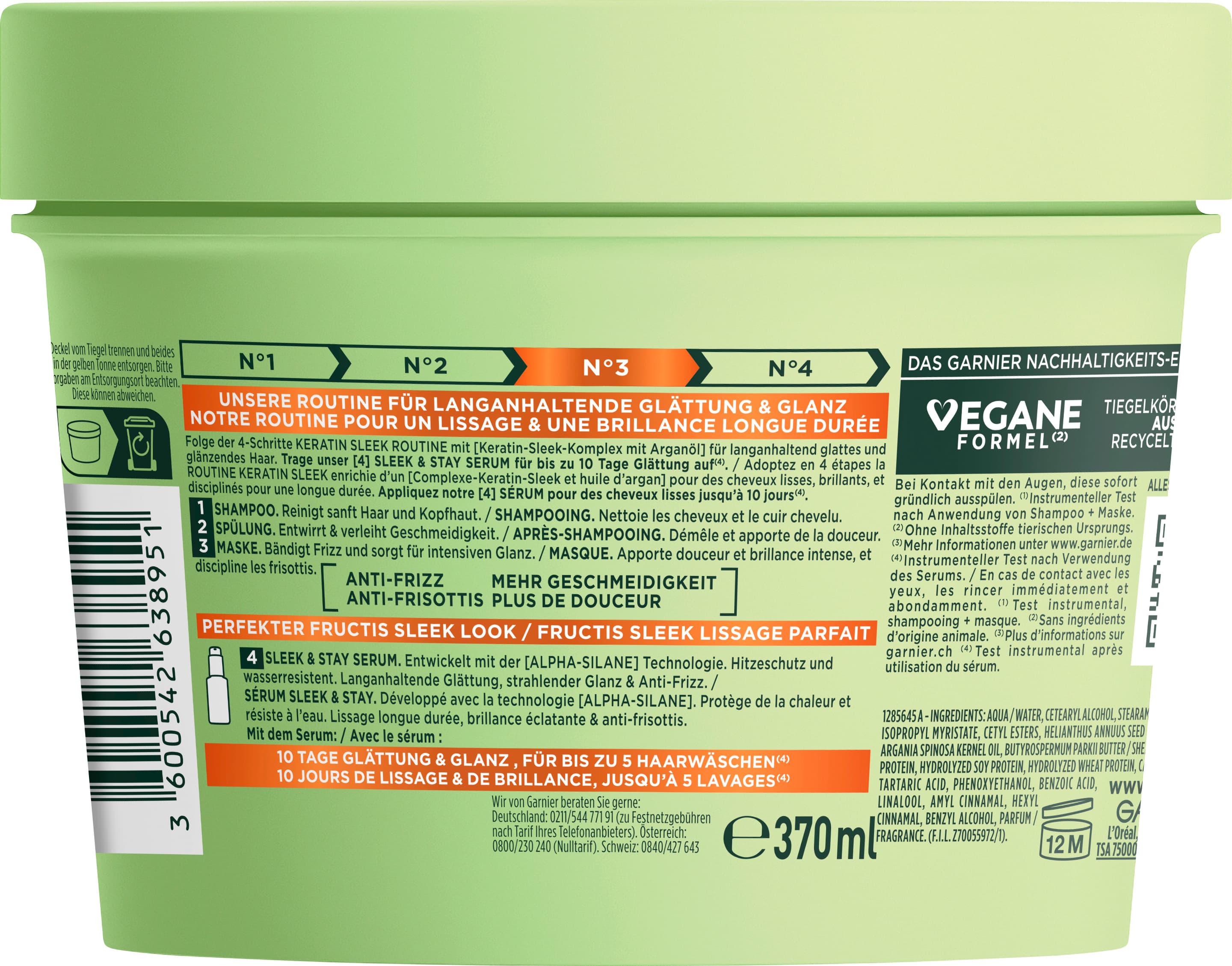 Produktbild Garnier Fructis Keratin Sleek Maske  2 von 7