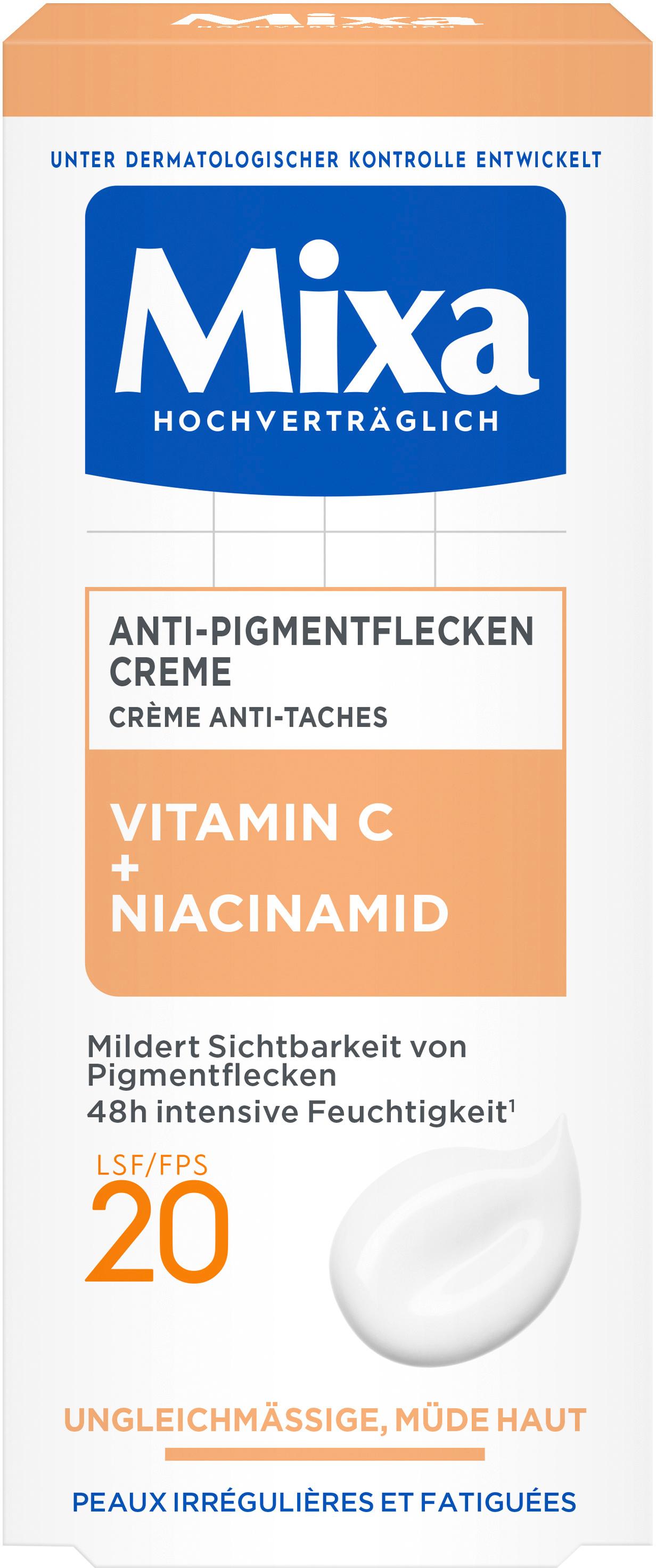 Mixa Anti-Pigmentflecken Creme mit Vitamin C + Niacinamid LSF20