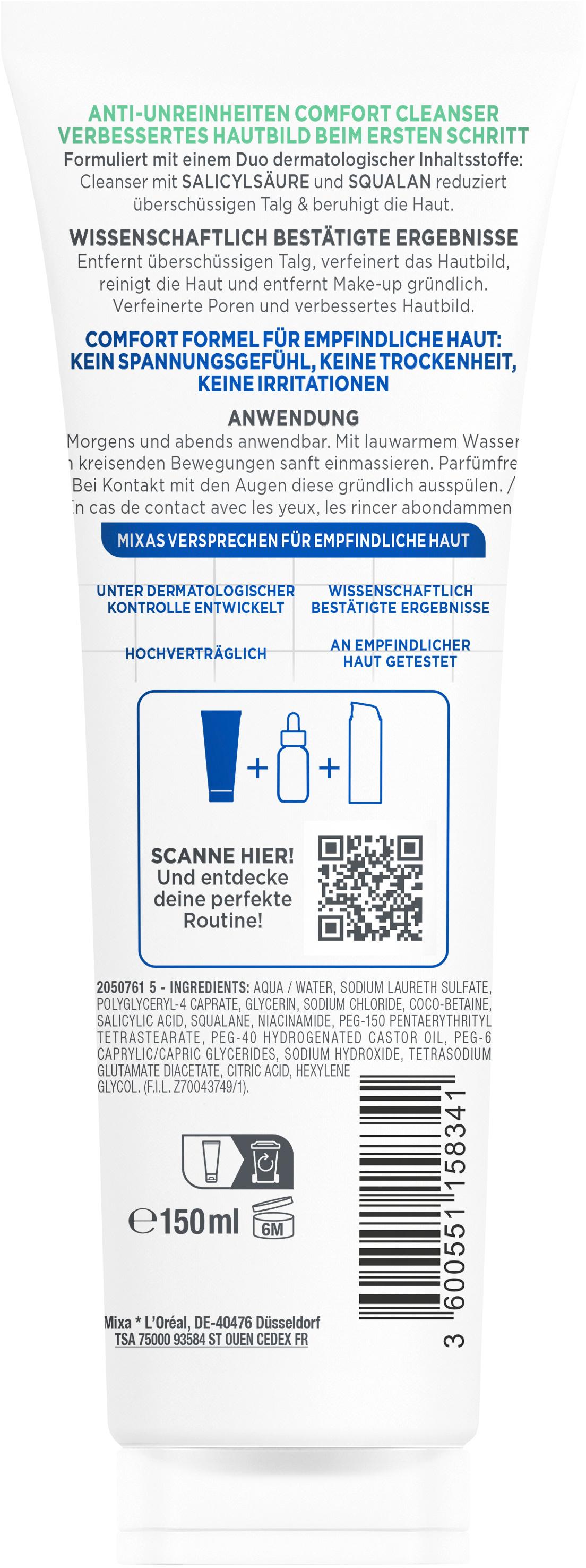 Produktbild Mixa Anti-Unreinheiten Cleanser Salicylsäure + Squalan 2 von 10