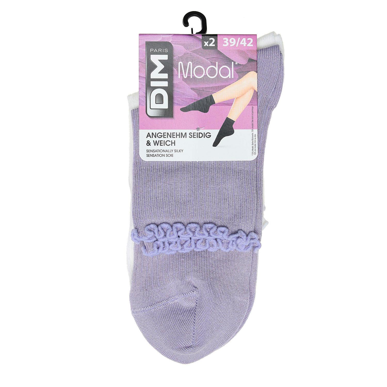 Produktbild DIM Damen Kurzsocken Modal mit Rüschen 2er Pack 2 von 2