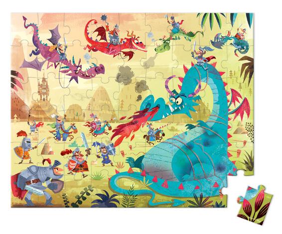 Produktbild Janod - PUZZLEKOFFER DRACHEN 2615, 54 Teile, J02615 2 von 2