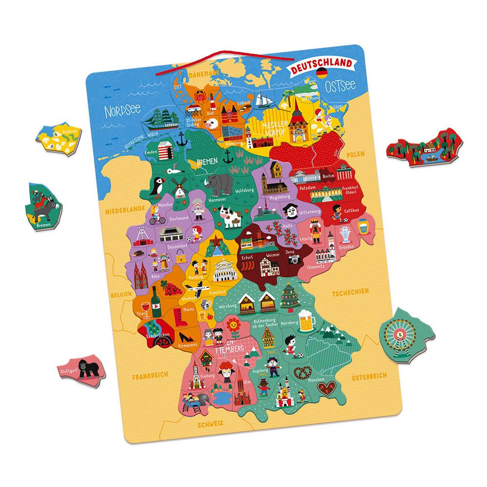 Janod - MAGNETISCHE LANDKARTE DEUTSCHLAND DEUTSCH (HOLZ)