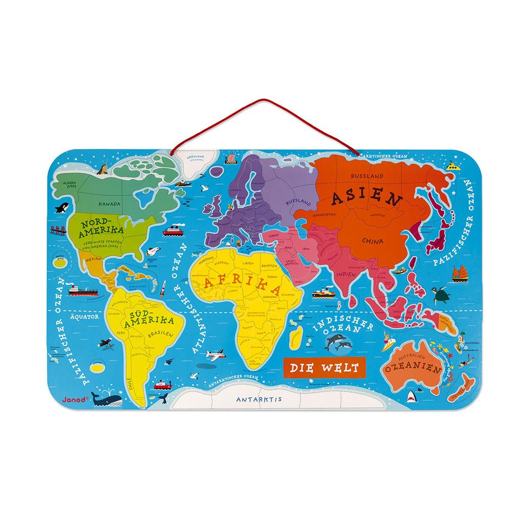 Produktbild Janod - MAGNETISCHE LANDKARTE DIE WELT DEUTSCH 92 TEILE (HOLZ) 2 von 3